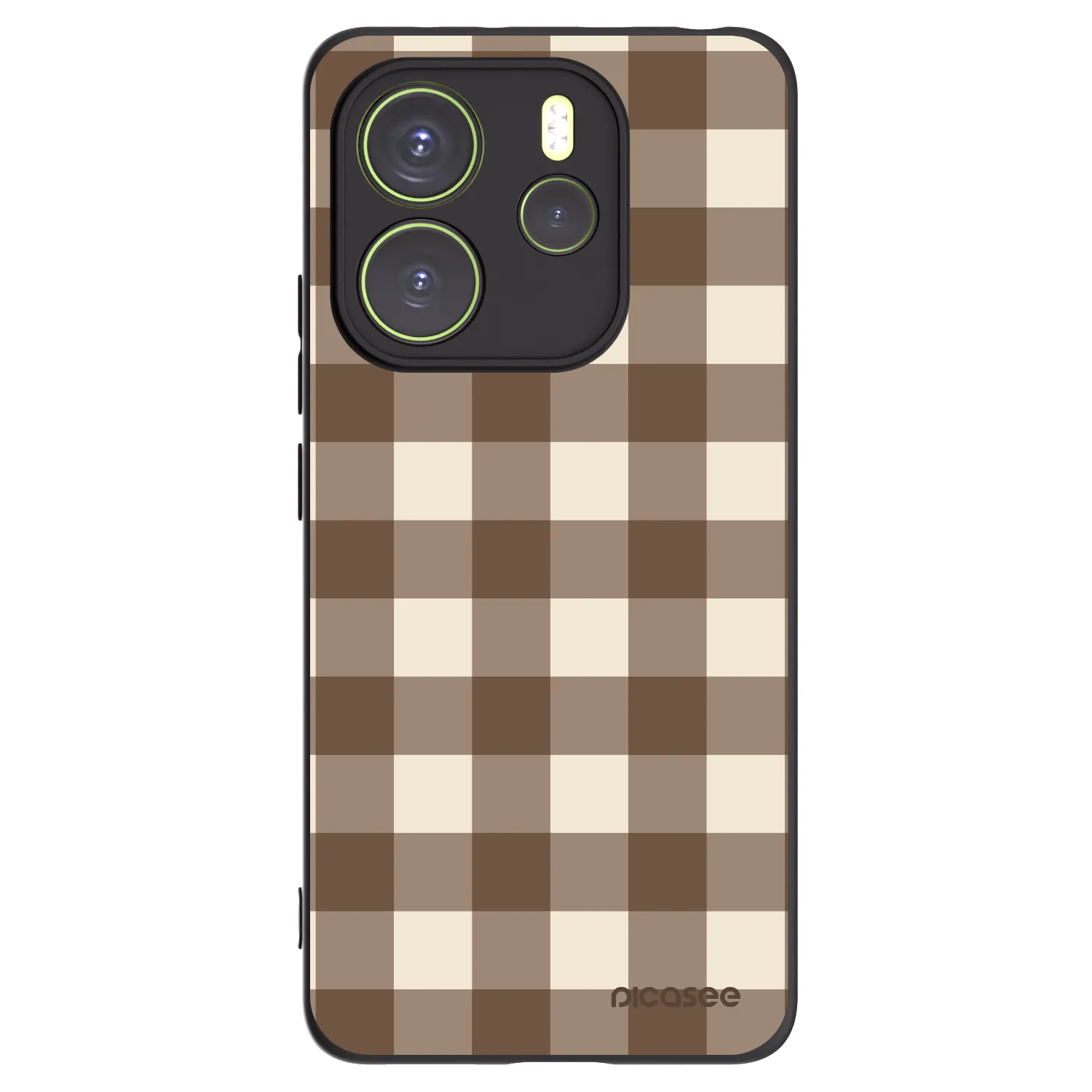 Picasee silikónový čierny obal pre Xiaomi Redmi Note 14 4G - Brown grid