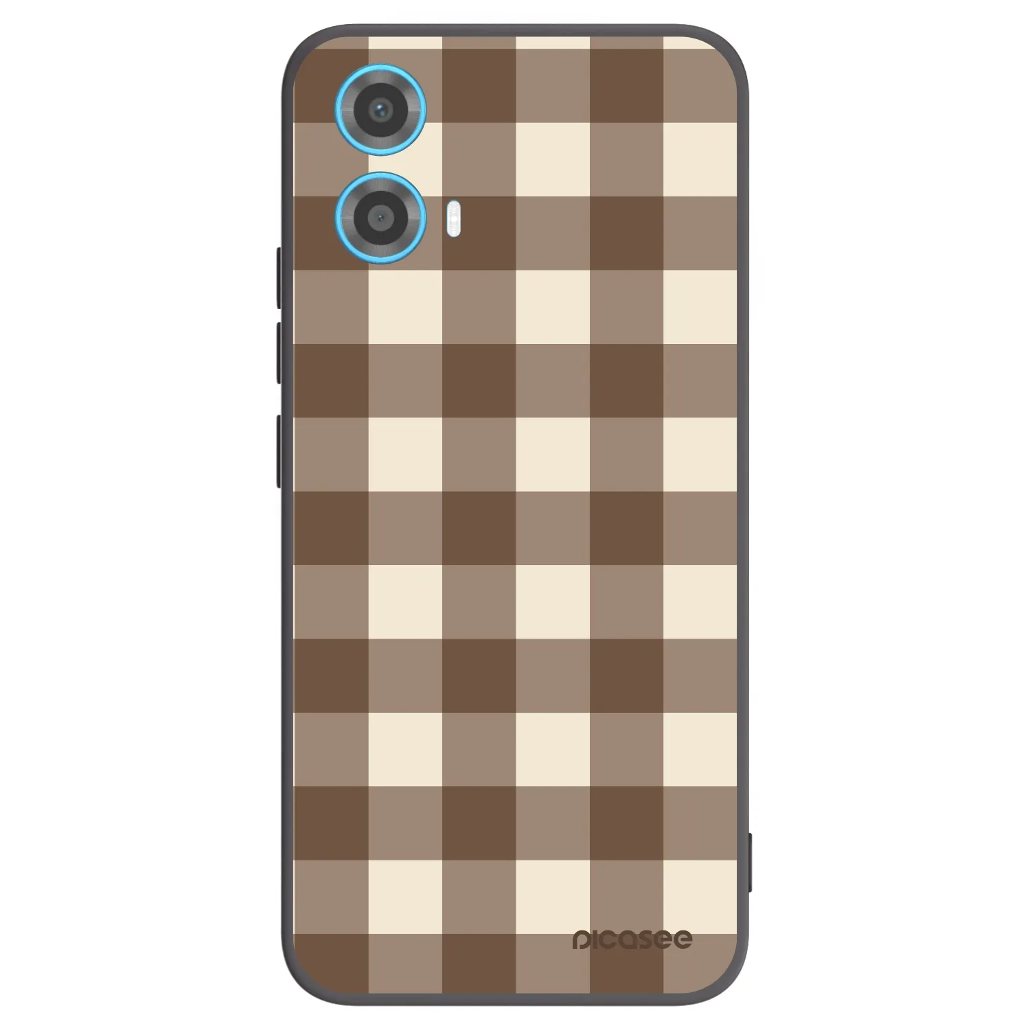 Picasee silikónový čierny obal pre Motorola Moto G34 5G - Brown grid