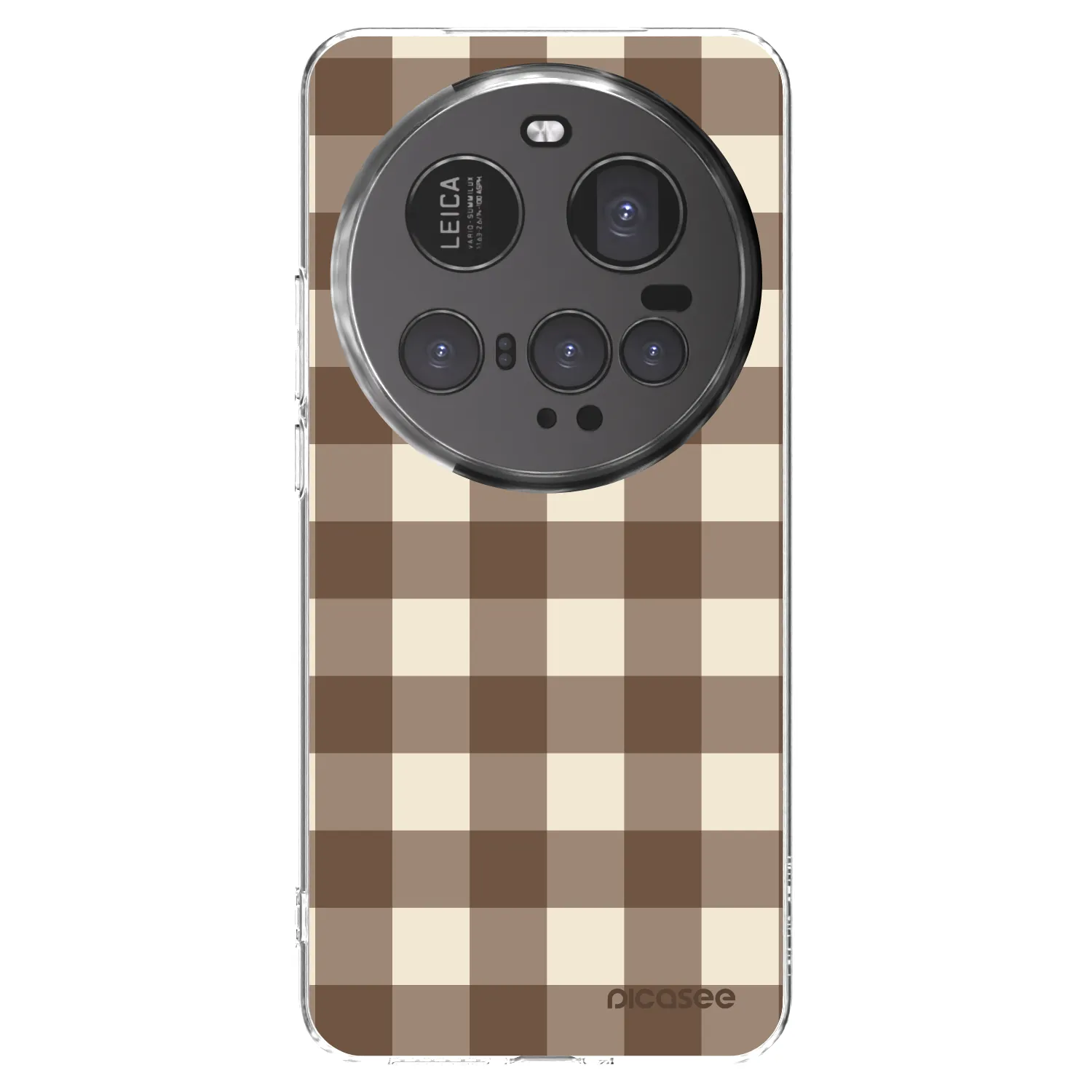 Picasee silikónový prehľadný obal pre Xiaomi 15 Ultra - Brown grid