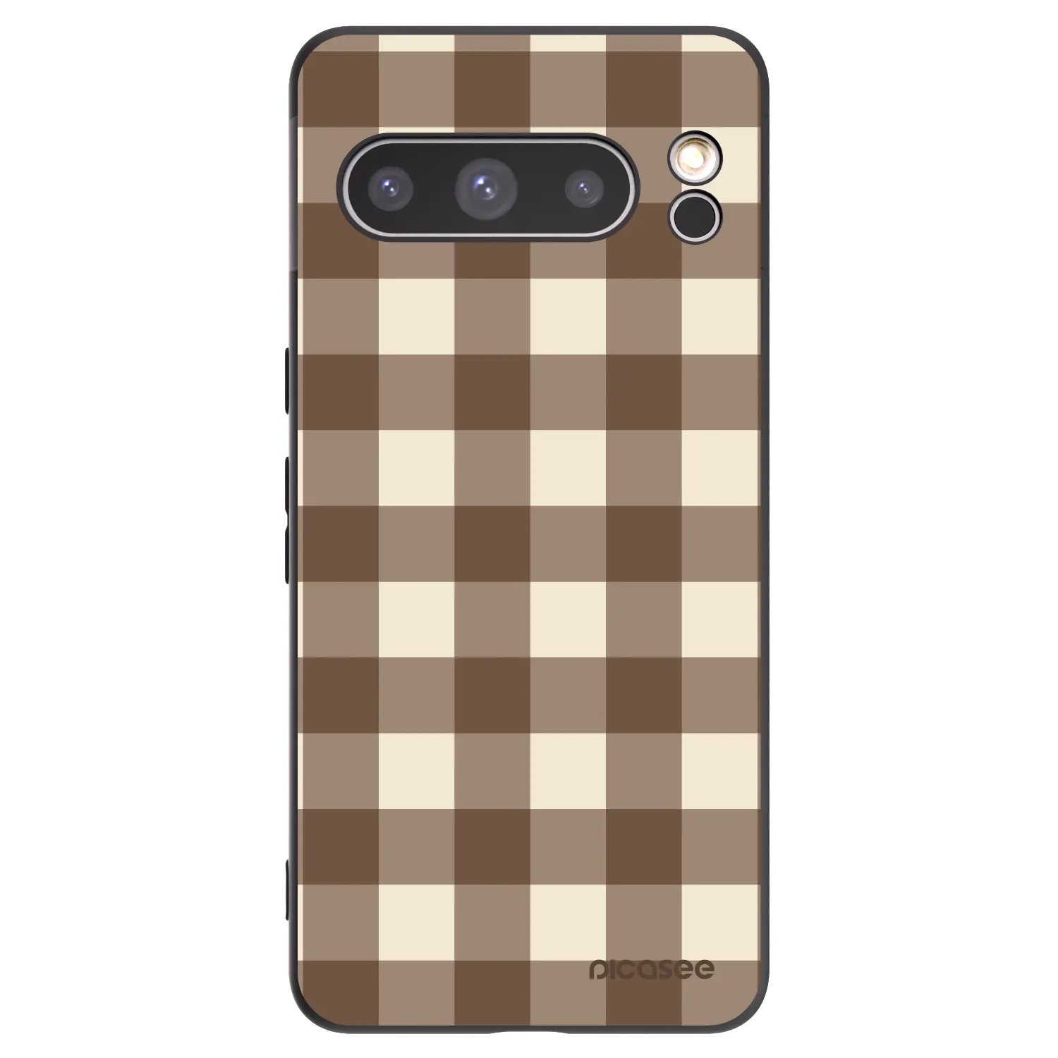 Picasee silikónový čierny obal pre Google Pixel 8 Pro - Brown grid