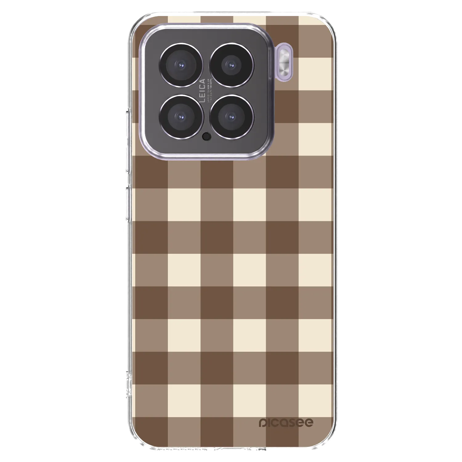 Picasee silikónový prehľadný obal pre Xiaomi 15 - Brown grid
