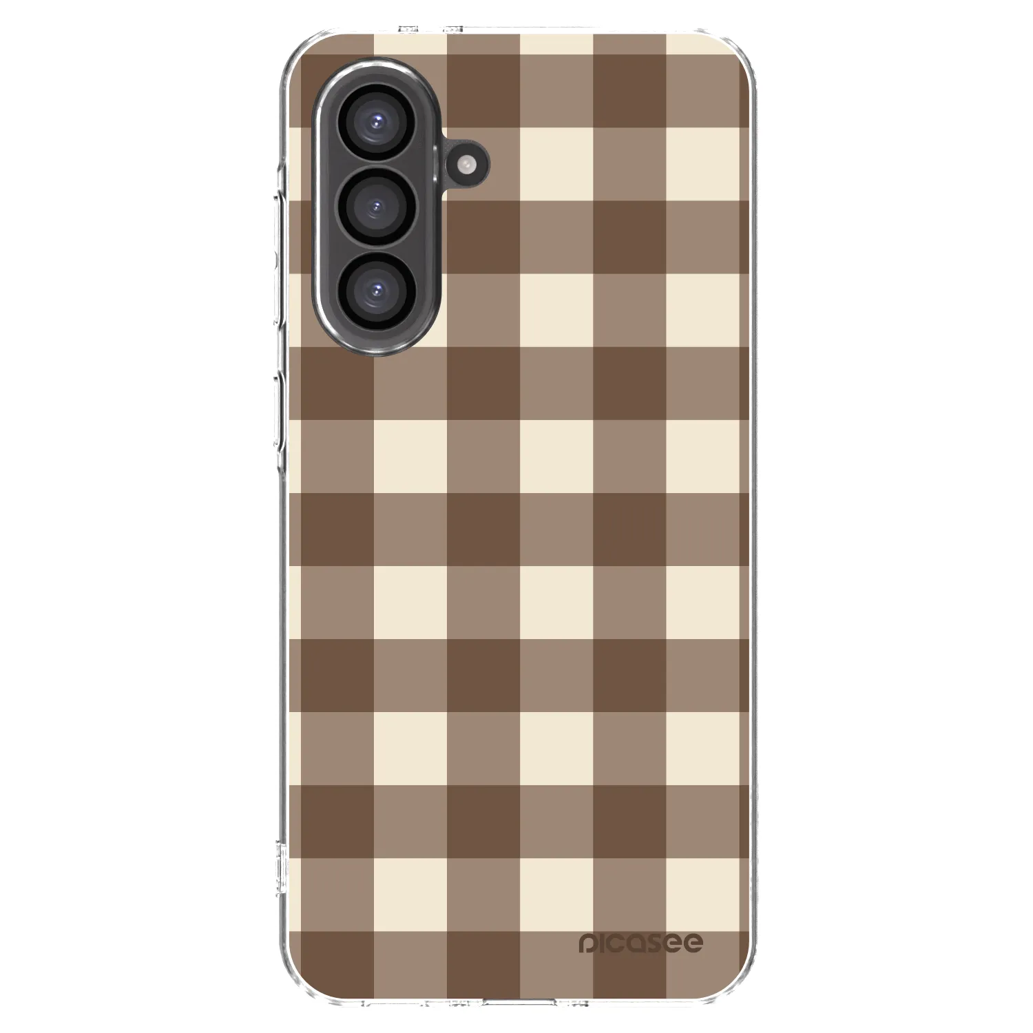 Picasee silikónový prehľadný obal pre Samsung Galaxy A56 5G A566B - Brown grid