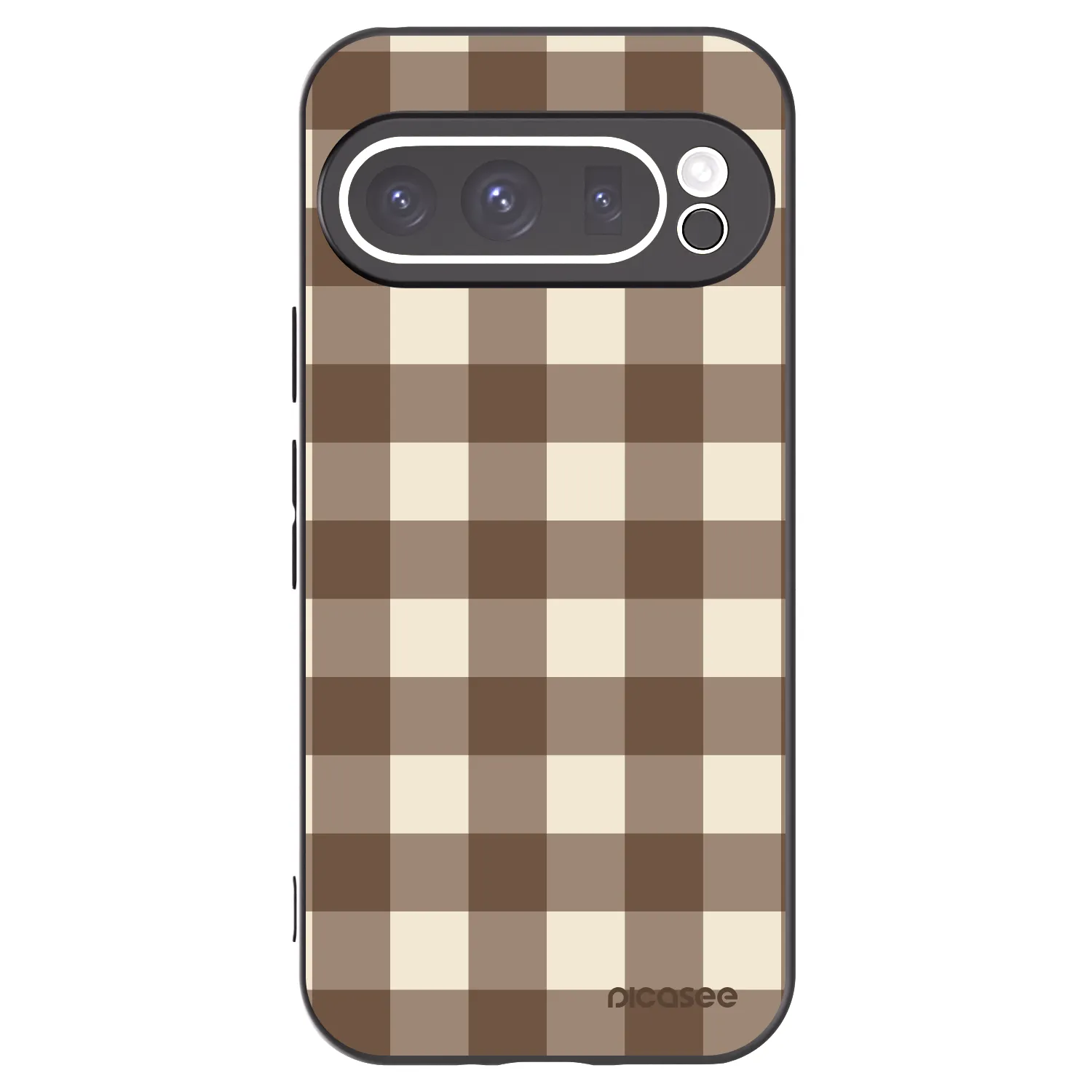 Picasee silikónový čierny obal pre Google Pixel 9 Pro - Brown grid