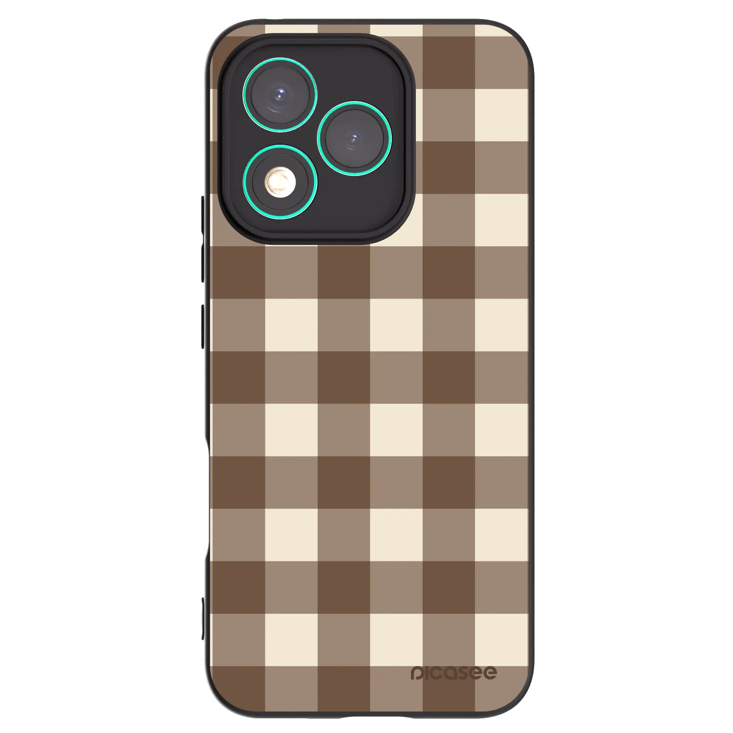 Picasee silikónový čierny obal pre Honor 400 Lite 5G - Brown grid