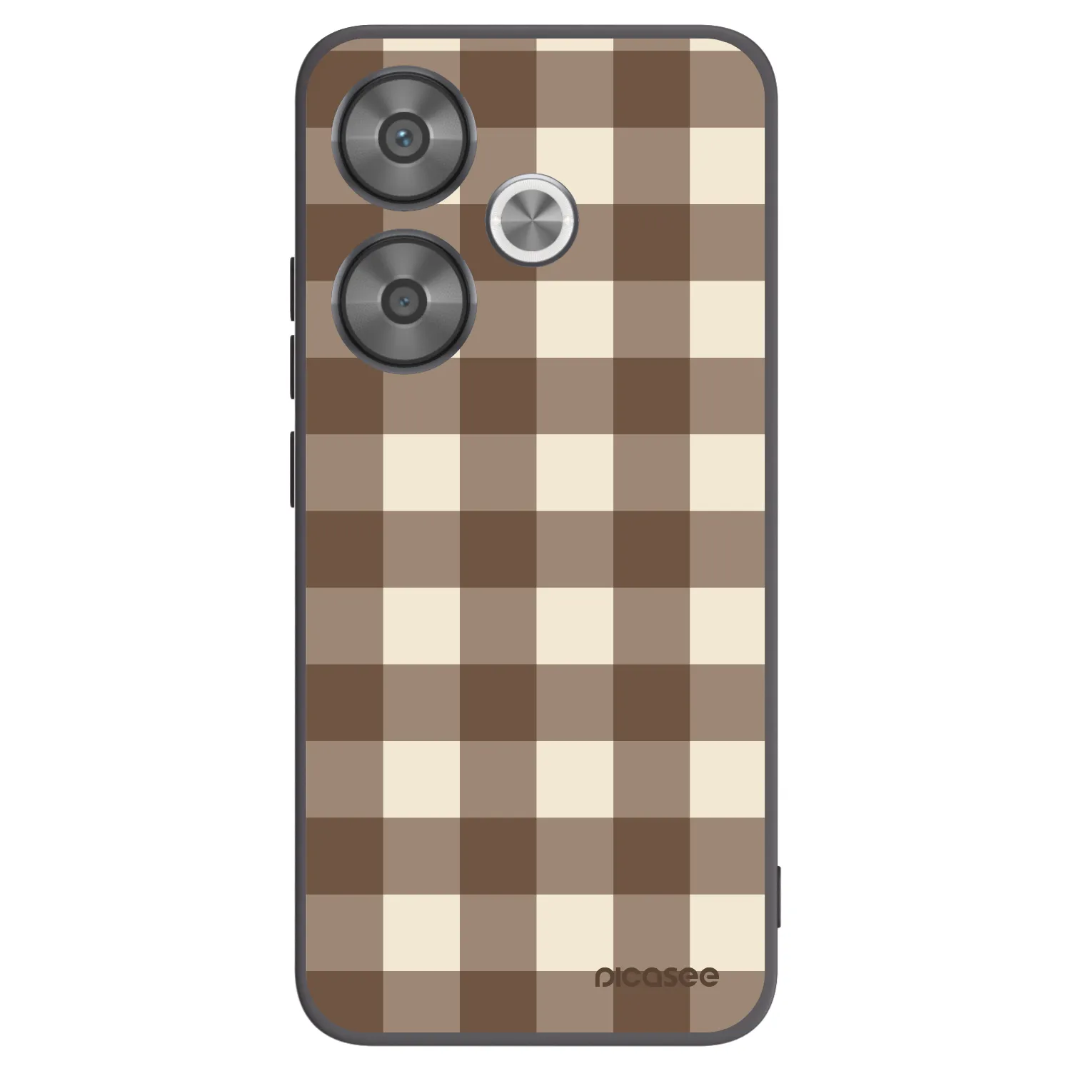 Picasee silikónový čierny obal pre Xiaomi Poco F6 - Brown grid