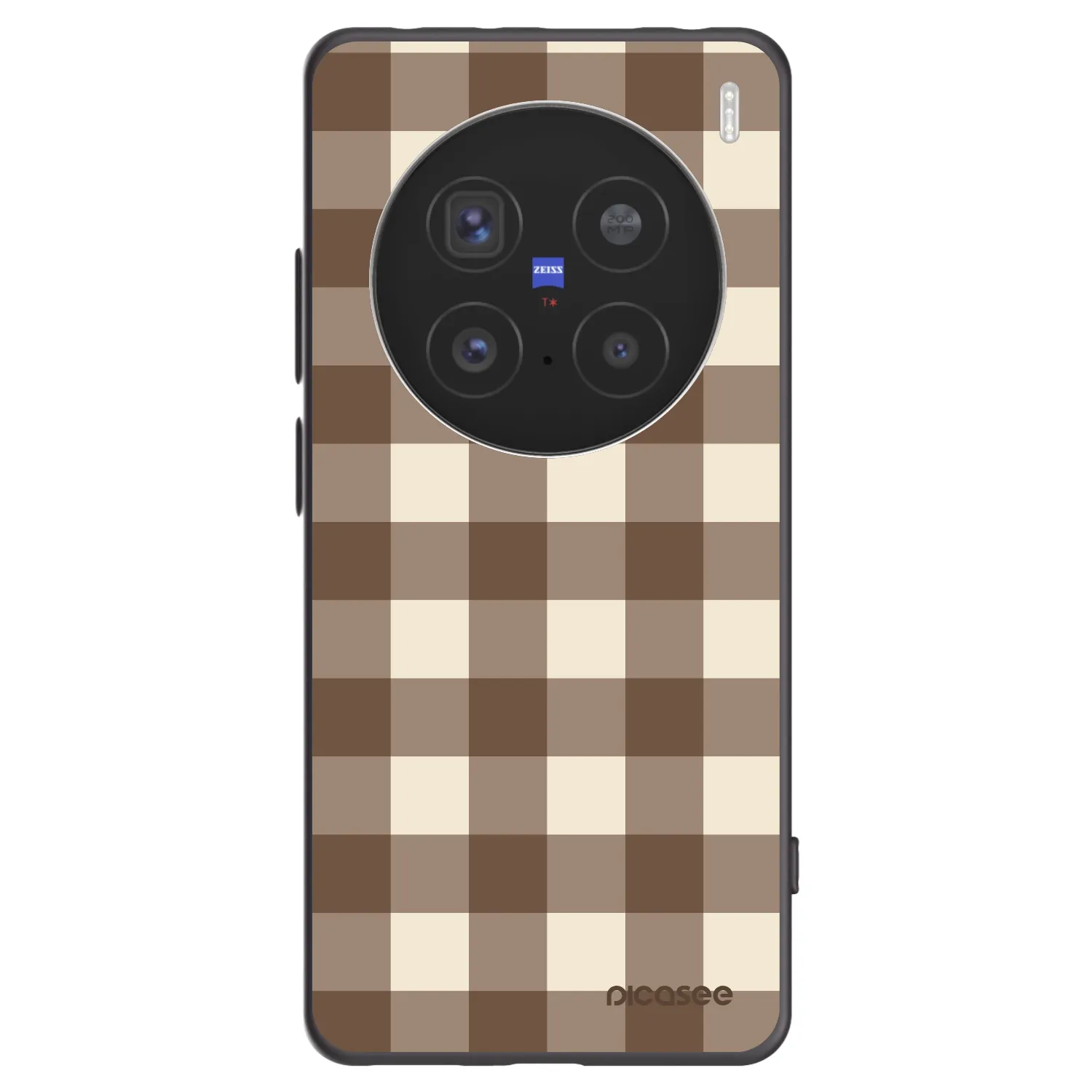 Picasee silikónový čierny obal pre Vivo X200 Pro - Brown grid