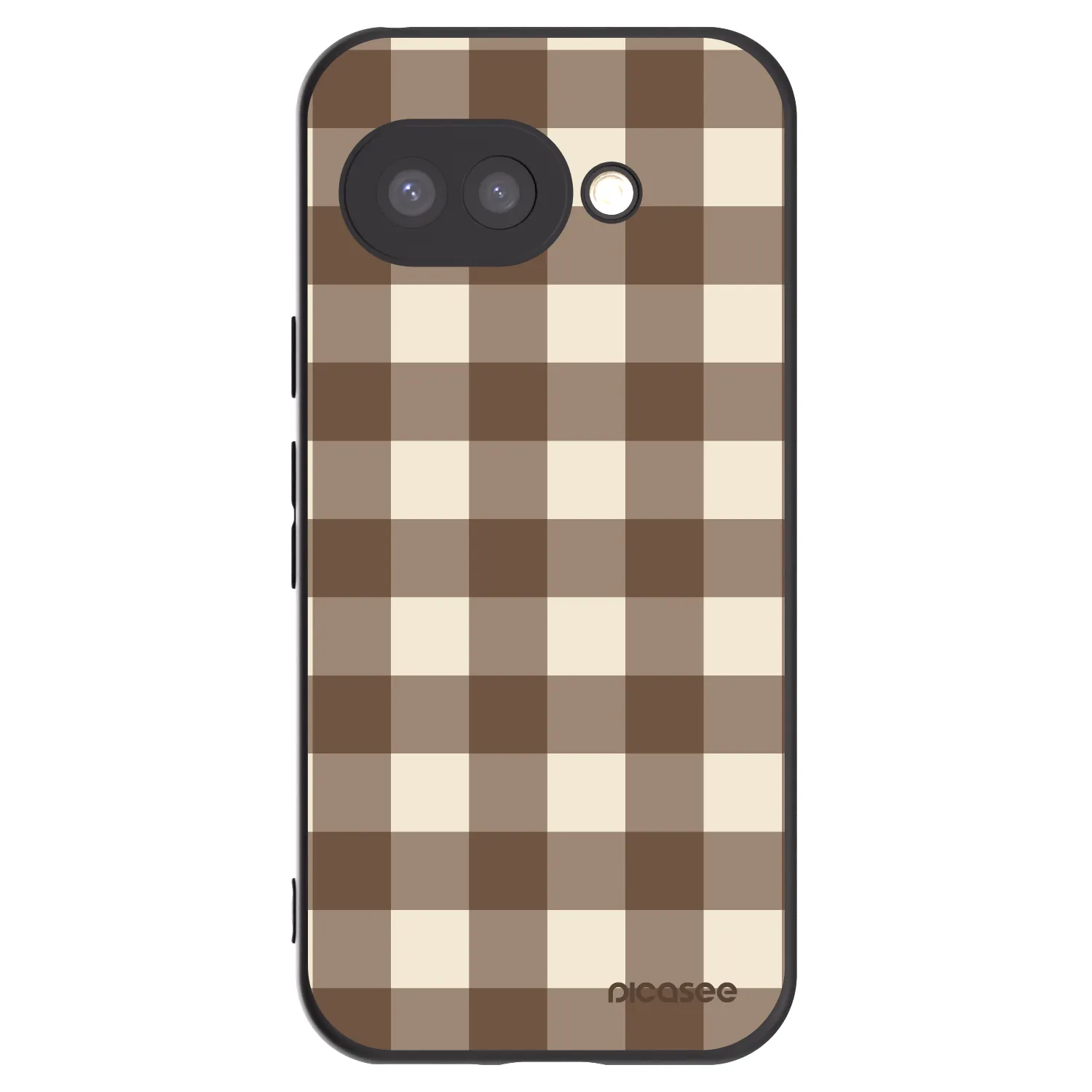 Picasee silikónový čierny obal pre Google Pixel 9a - Brown grid