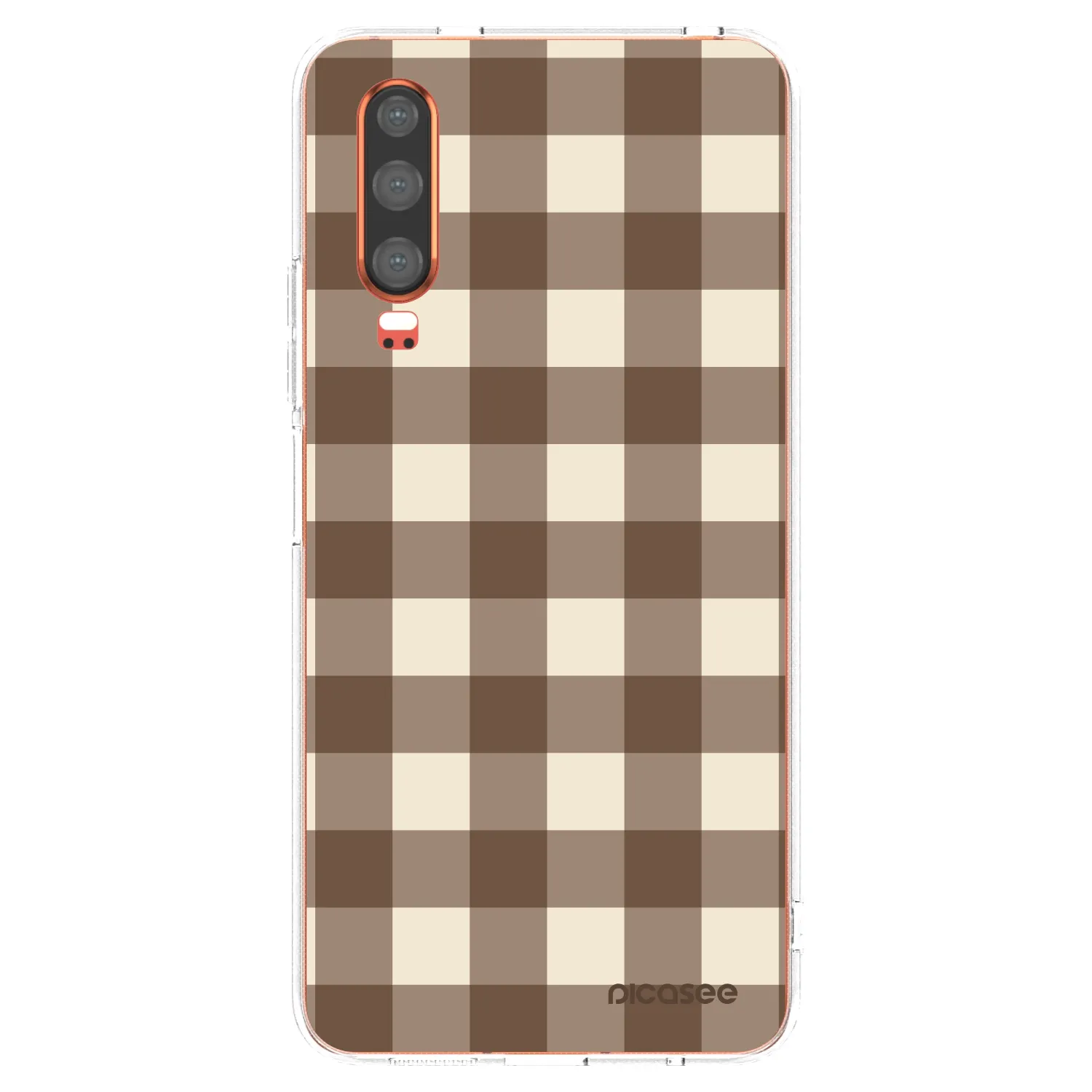 Picasee silikónový prehľadný obal pre Huawei P30 - Brown grid
