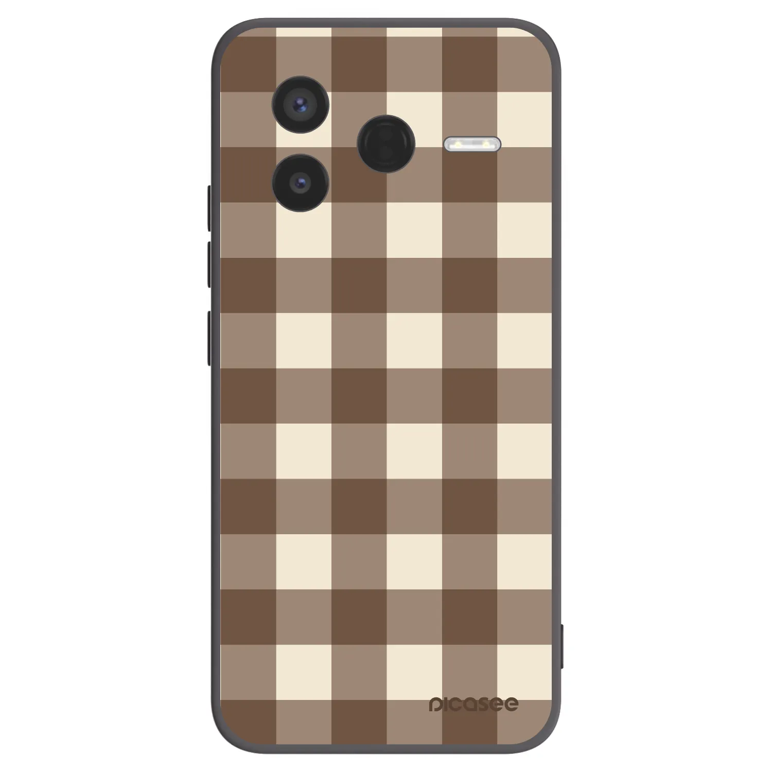 Picasee silikónový čierny obal pre Xiaomi Poco F7 Pro 5G - Brown grid