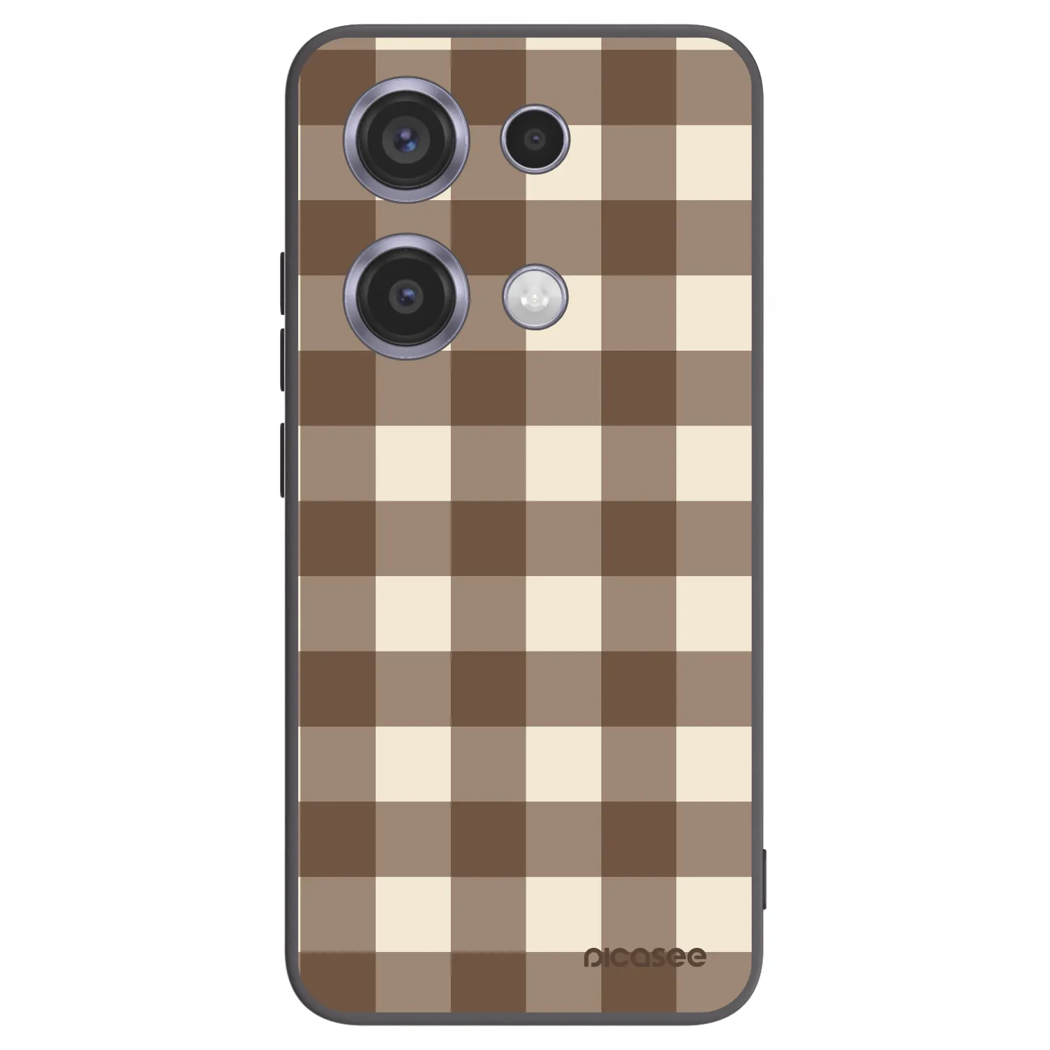 Picasee silikónový čierny obal pre Xiaomi Redmi Note 14S - Brown grid