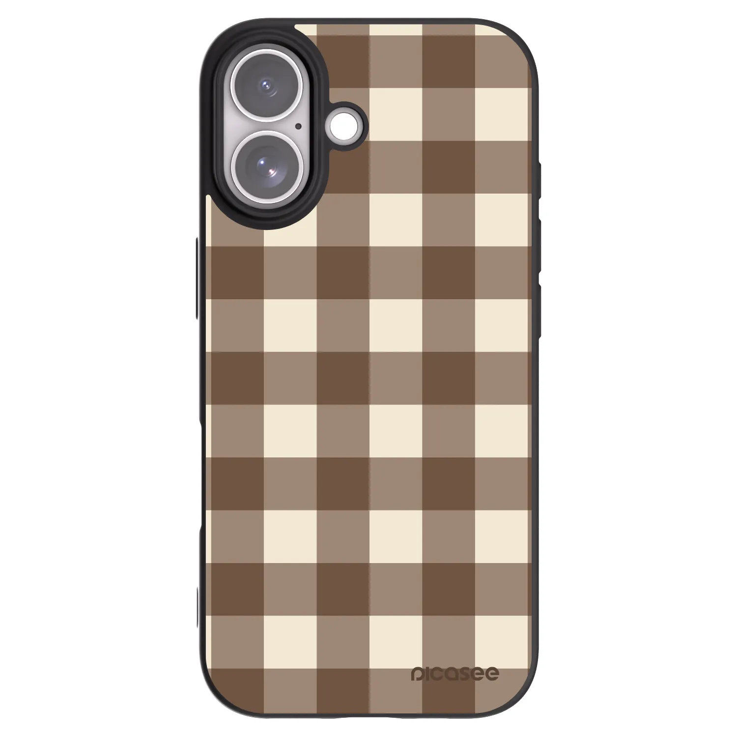 Picasee silikónový čierny obal pre Apple iPhone 17 - Brown grid