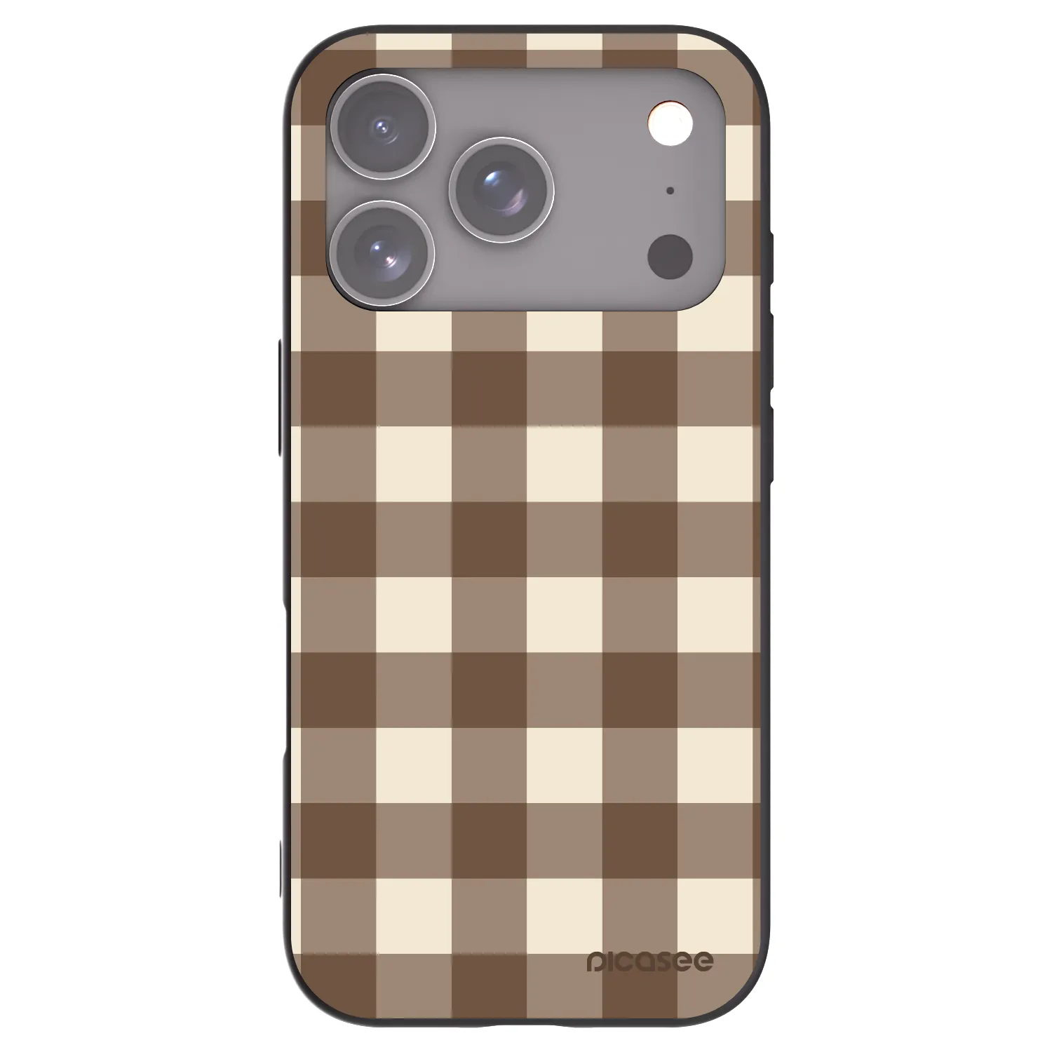 Picasee silikónový čierny obal pre Apple iPhone 17 Pro - Brown grid