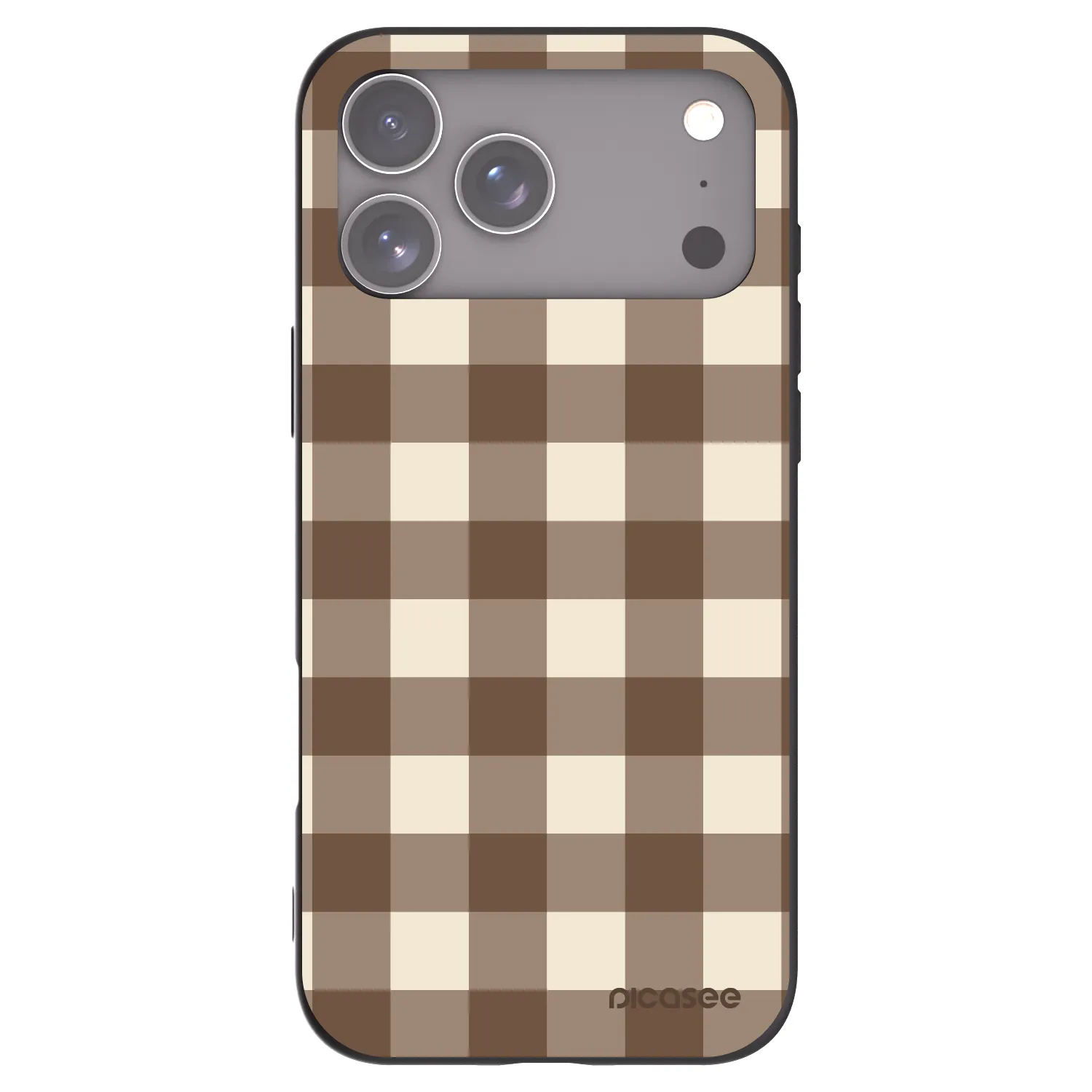 Picasee silikónový čierny obal pre Apple iPhone 17 Pro Max - Brown grid
