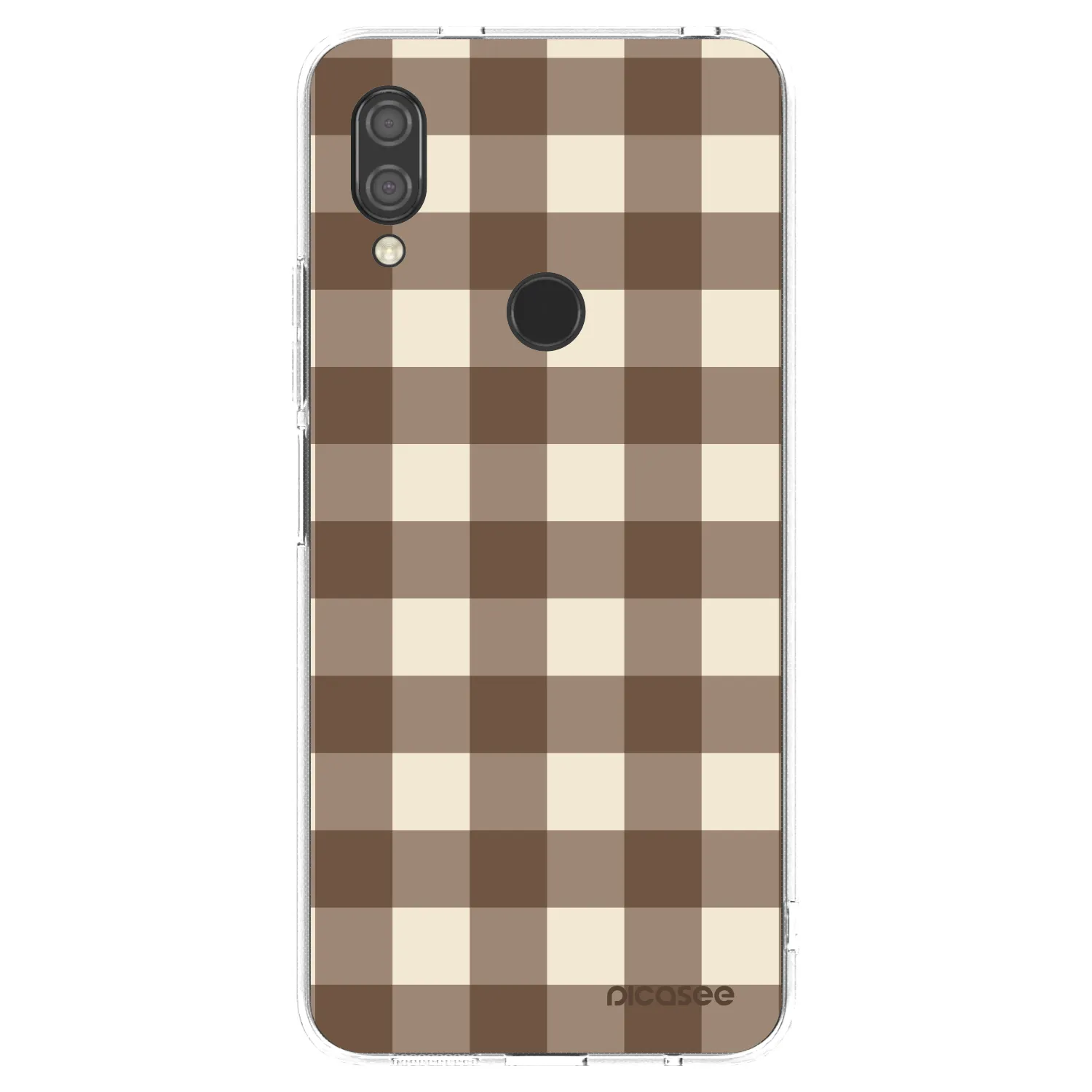 Picasee silikónový prehľadný obal pre Xiaomi Redmi 7 - Brown grid