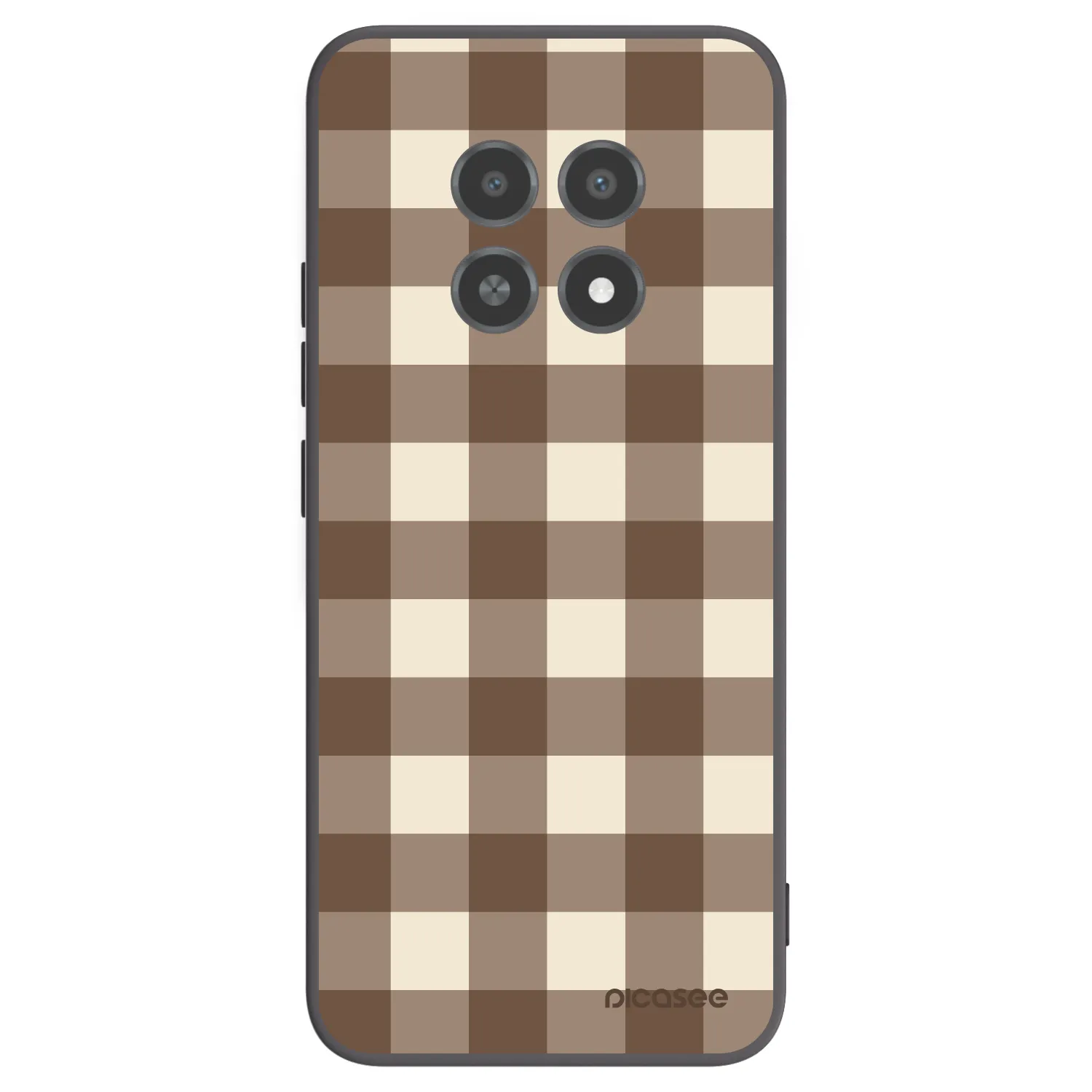 Picasee silikónový čierny obal pre Realme 12X - Brown grid