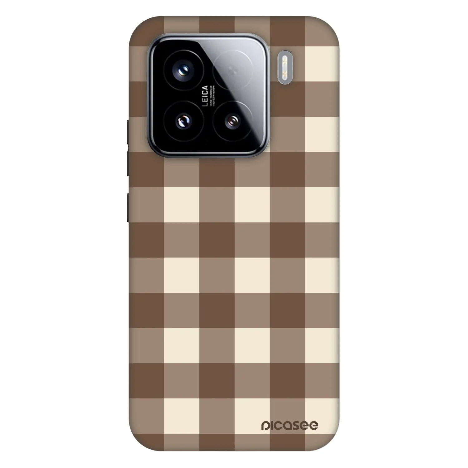 Picasee Fashion Case pre Xiaomi 15 - Brown grid