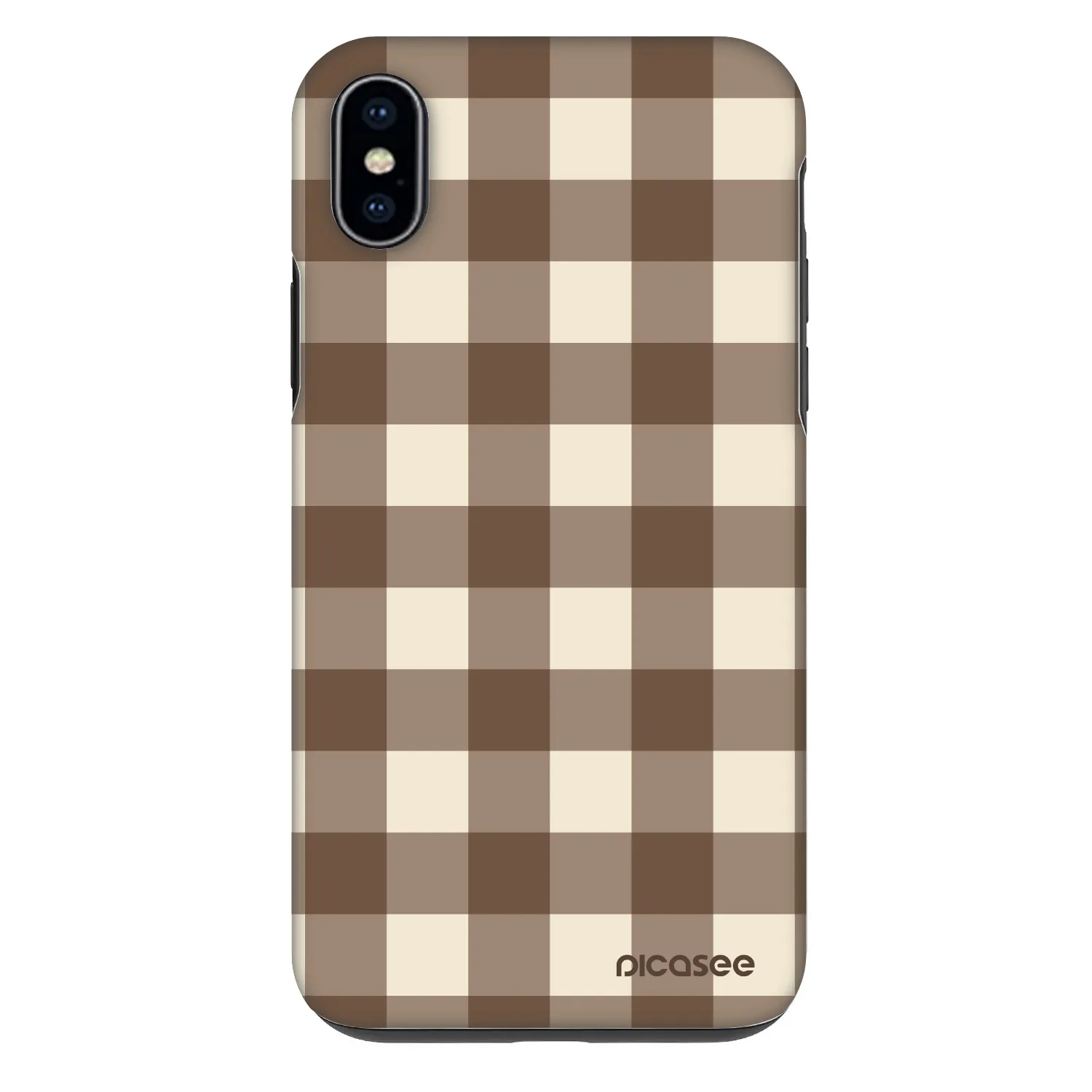 Picasee Fashion Case pre Apple iPhone XS Max - Brown grid