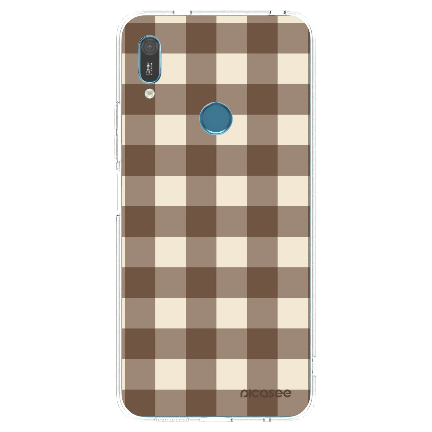 Picasee silikónový prehľadný obal pre Huawei Y6 2019 - Brown grid