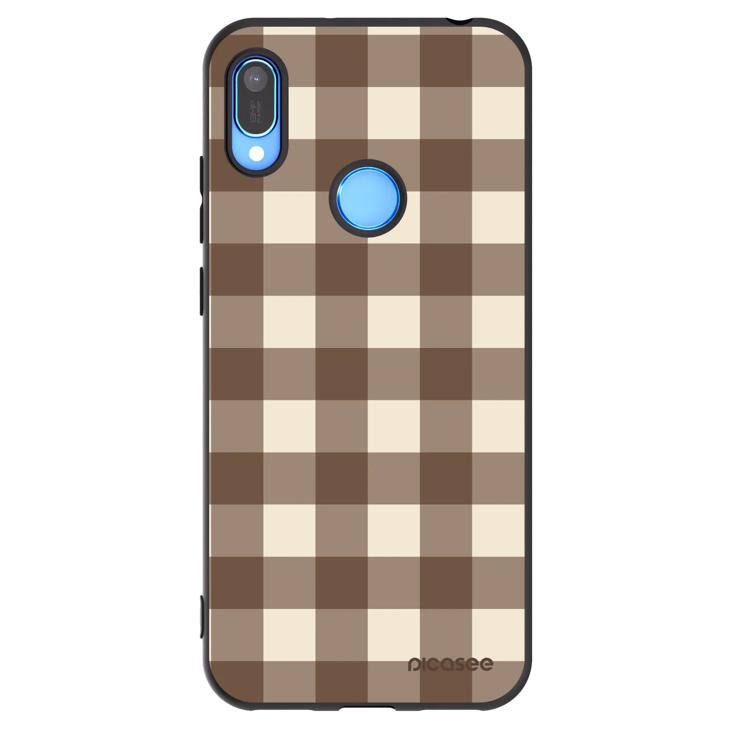 Picasee silikónový čierny obal pre Huawei Y6 2019 - Brown grid