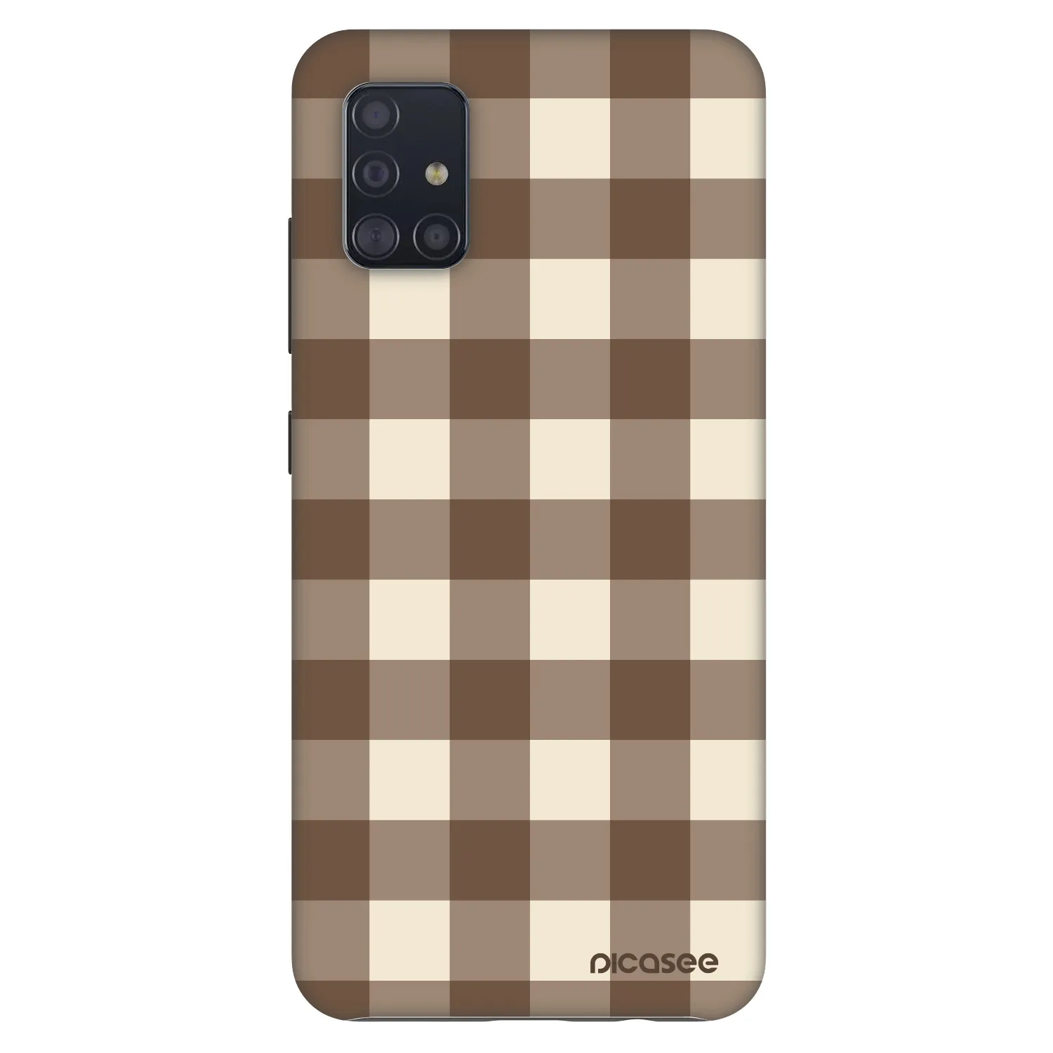Picasee Fashion Case pre Samsung Galaxy A51 A515F - Brown grid
