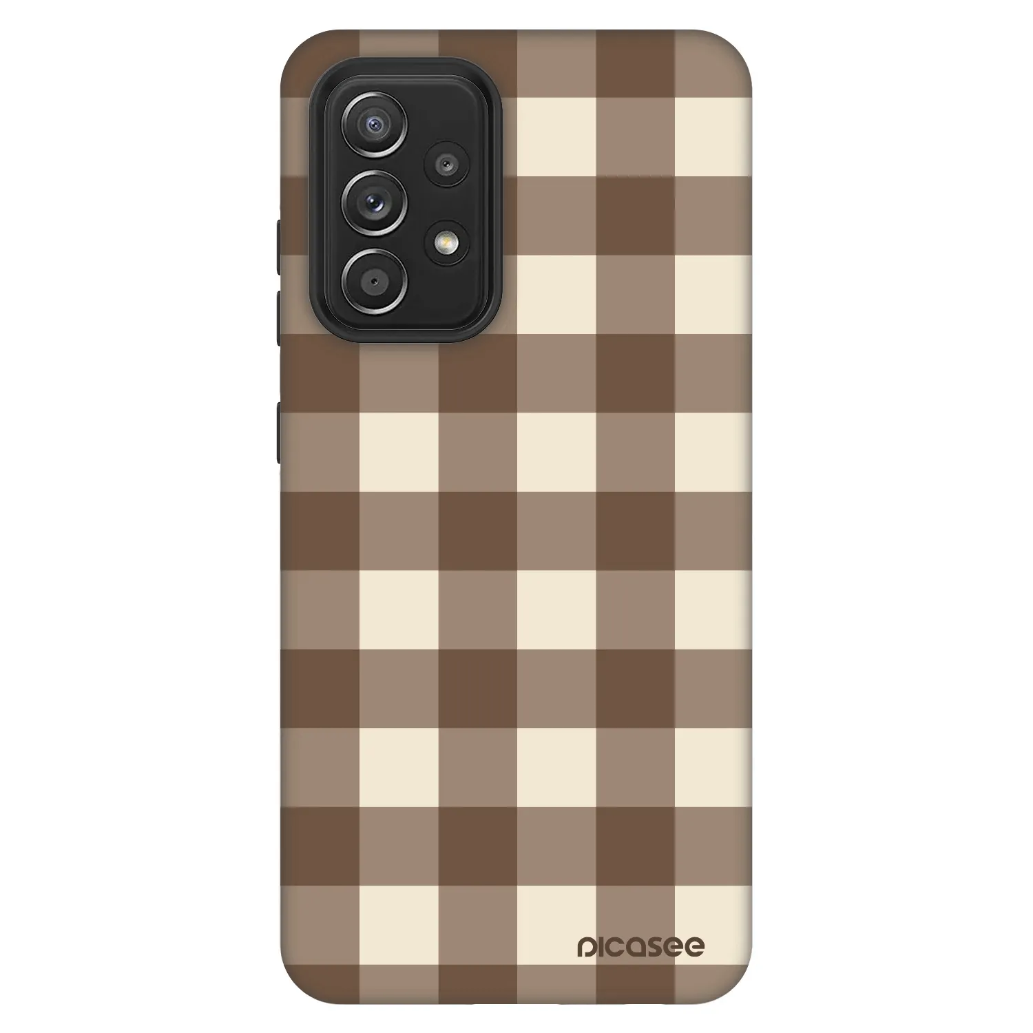 Picasee Fashion Case pre Samsung Galaxy A52 5G A525F - Brown grid