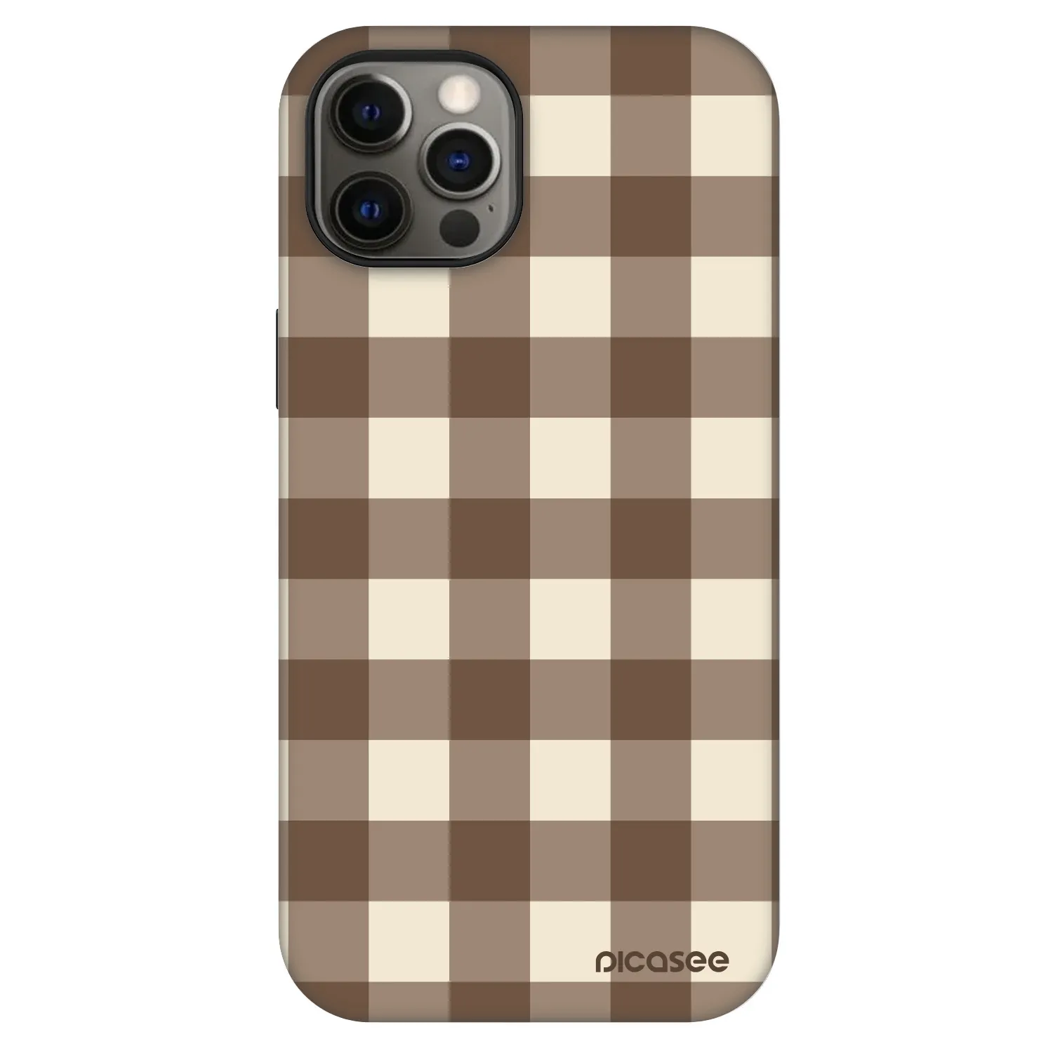 Picasee Fashion Case MagSafe pre Apple iPhone 12 Pro - Brown grid