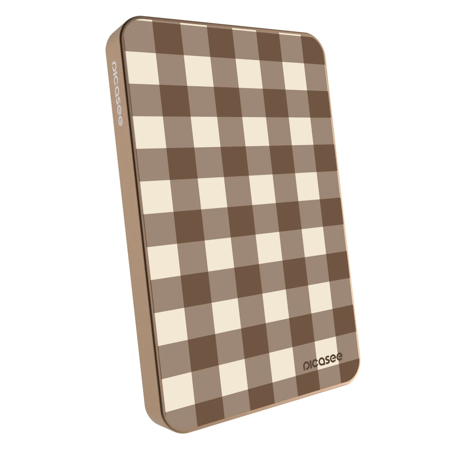 Picasee Powerbanka s MagSafe 5 000 mAh Zlatá - Brown grid