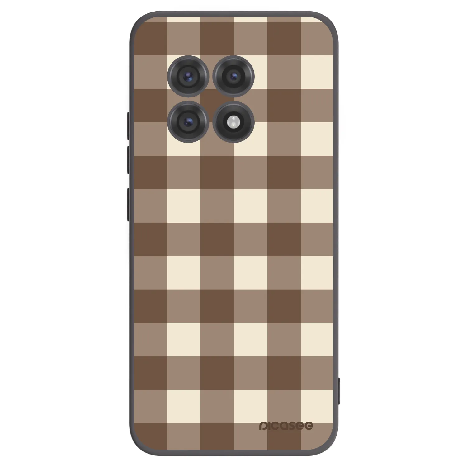 Picasee silikónový čierny obal pre OnePlus 13R 5G - Brown grid