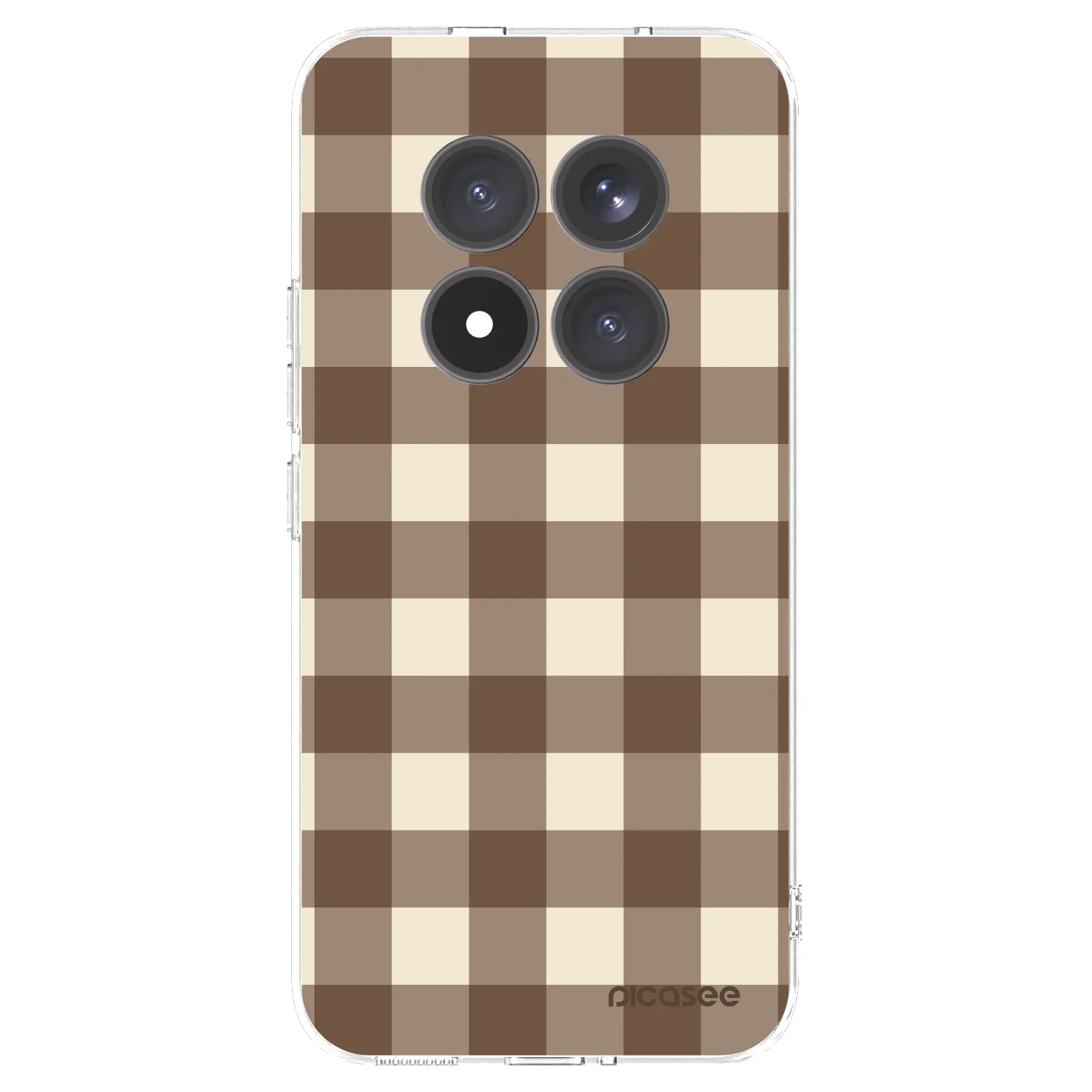 Picasee silikónový prehľadný obal pre Xiaomi Redmi Note 15 Pro+ - Brown grid