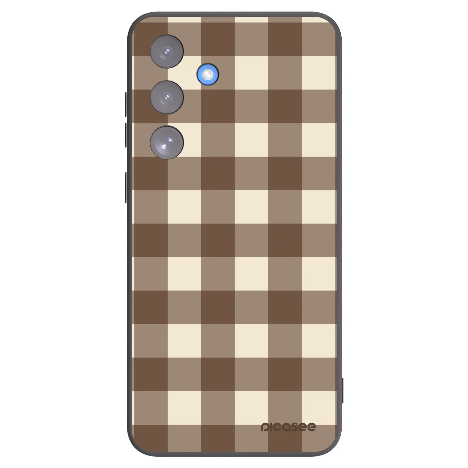 Picasee silikónový čierny obal pre Samsung Galaxy S25 FE 5G - Brown grid