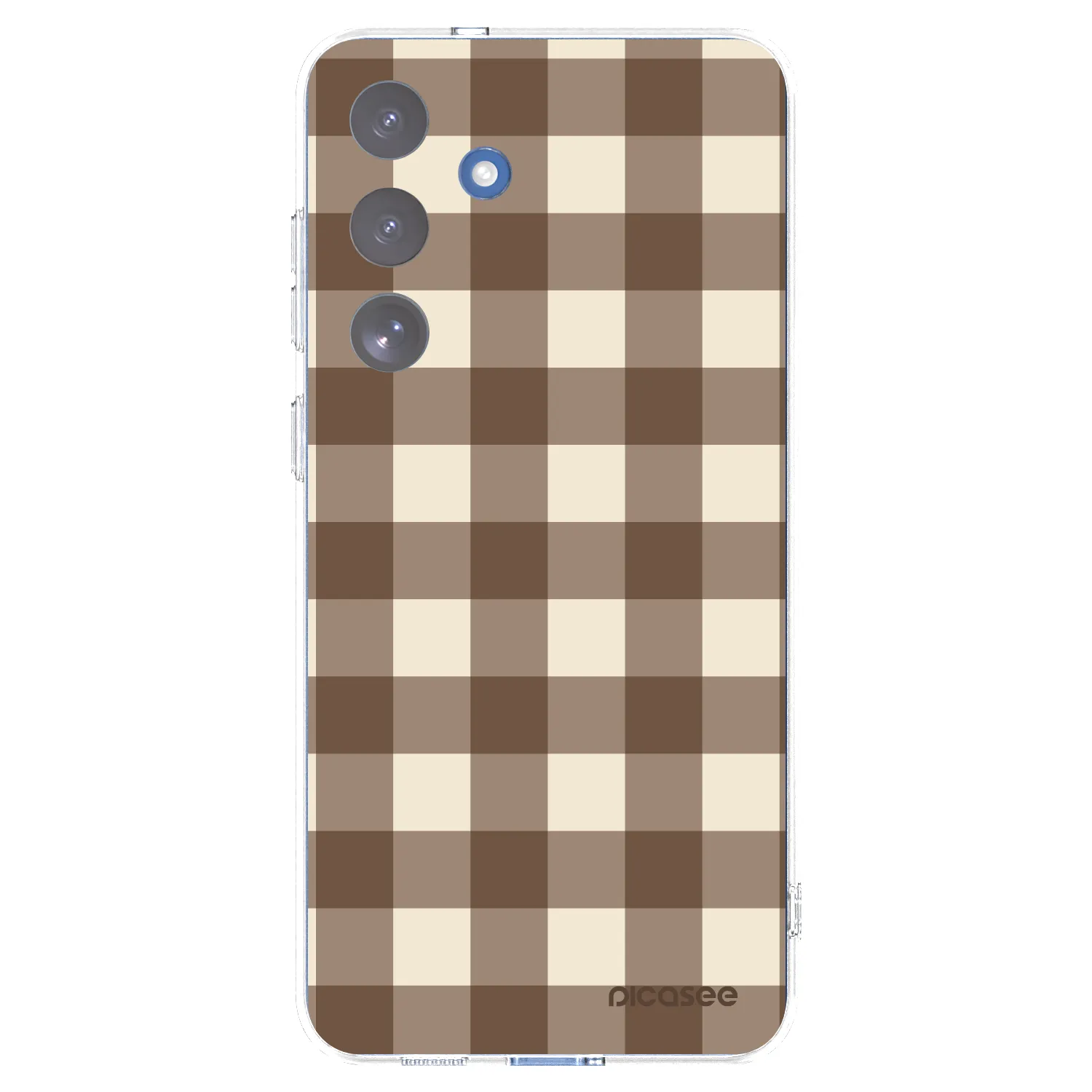 Picasee silikónový prehľadný obal pre Samsung Galaxy S25 FE 5G - Brown grid