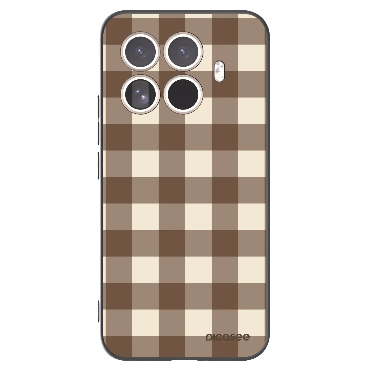 Picasee silikónový čierny obal pre Xiaomi 15T Pro - Brown grid