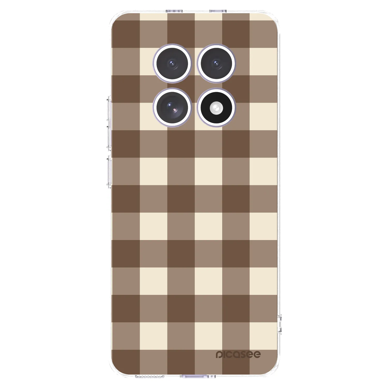 Picasee silikónový prehľadný obal pre Xiaomi Redmi Note 15 4G - Brown grid