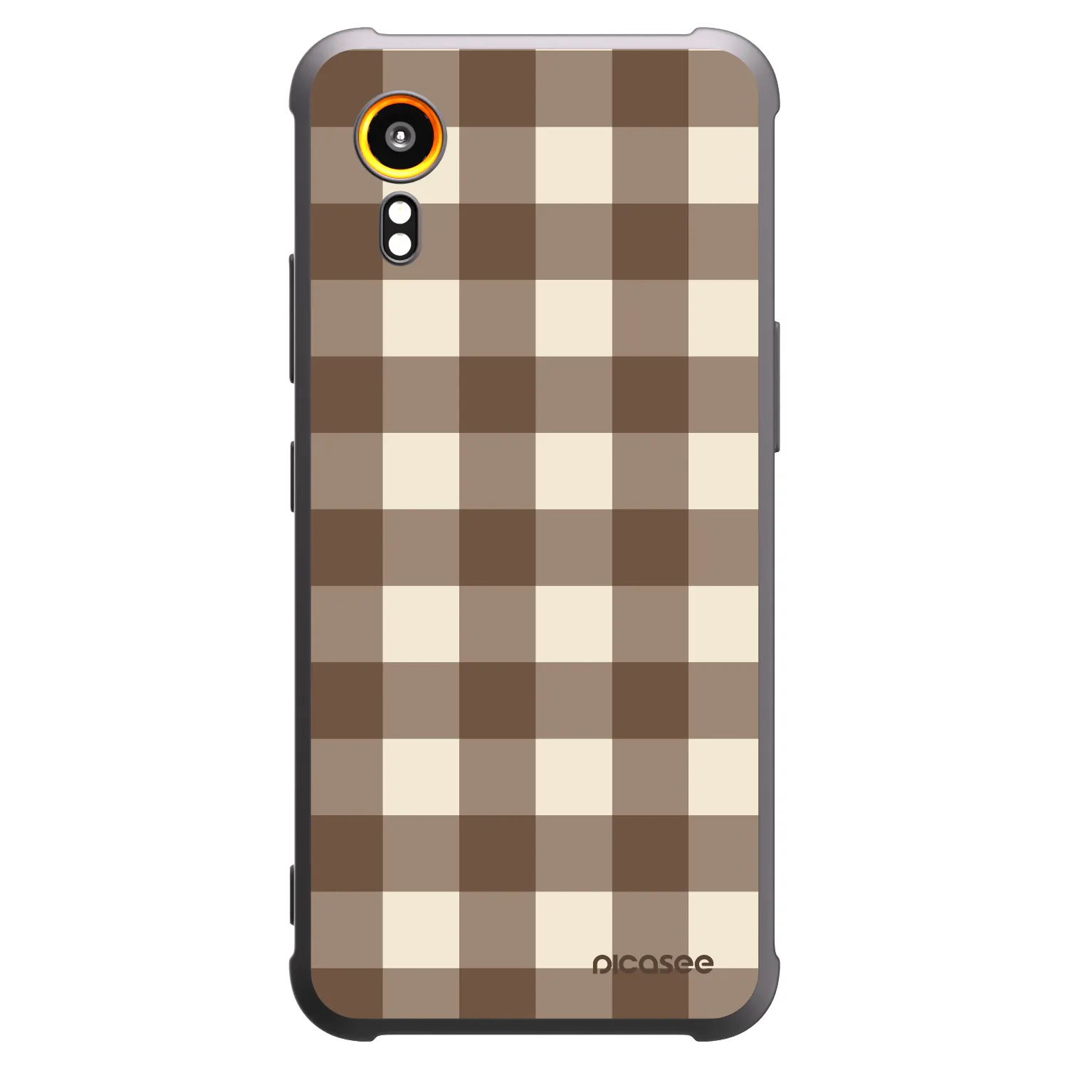 Picasee silikónový čierny obal pre Samsung Galaxy XCover 7 - Brown grid