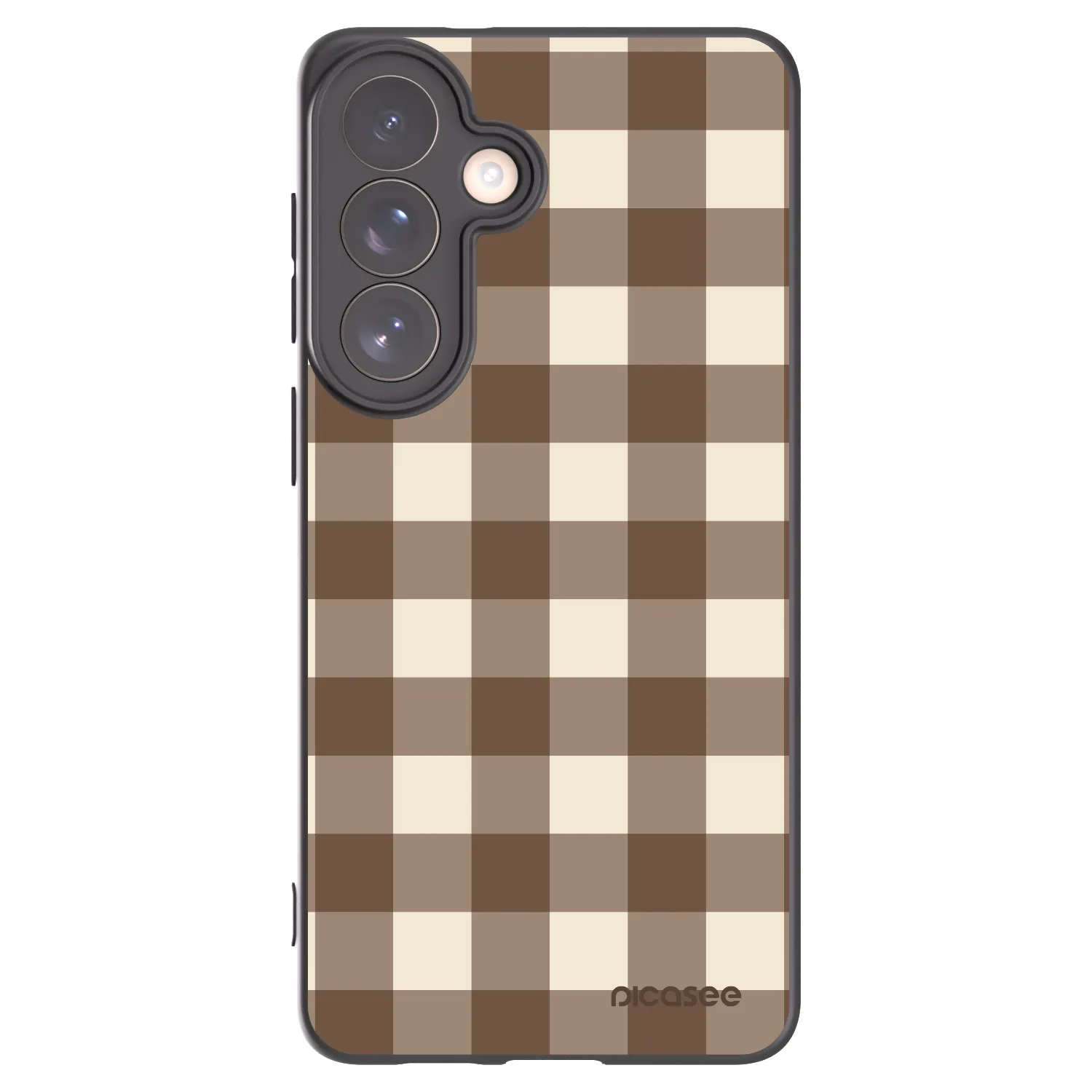 Picasee silikónový čierny obal pre Samsung Galaxy S26+ - Brown grid