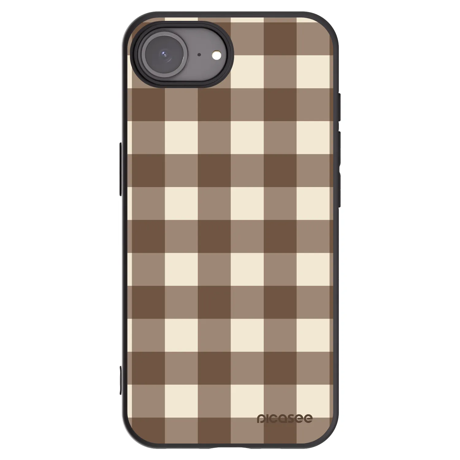 Picasee silikónový čierny obal pre Apple iPhone 17e - Brown grid