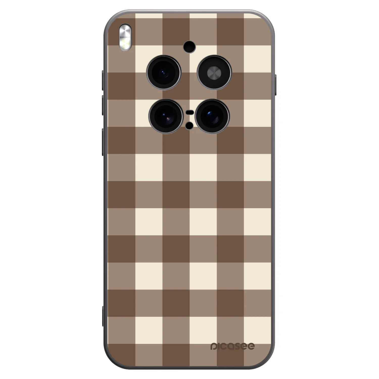 Picasee silikónový čierny obal pre Vivo X300 Pro - Brown grid