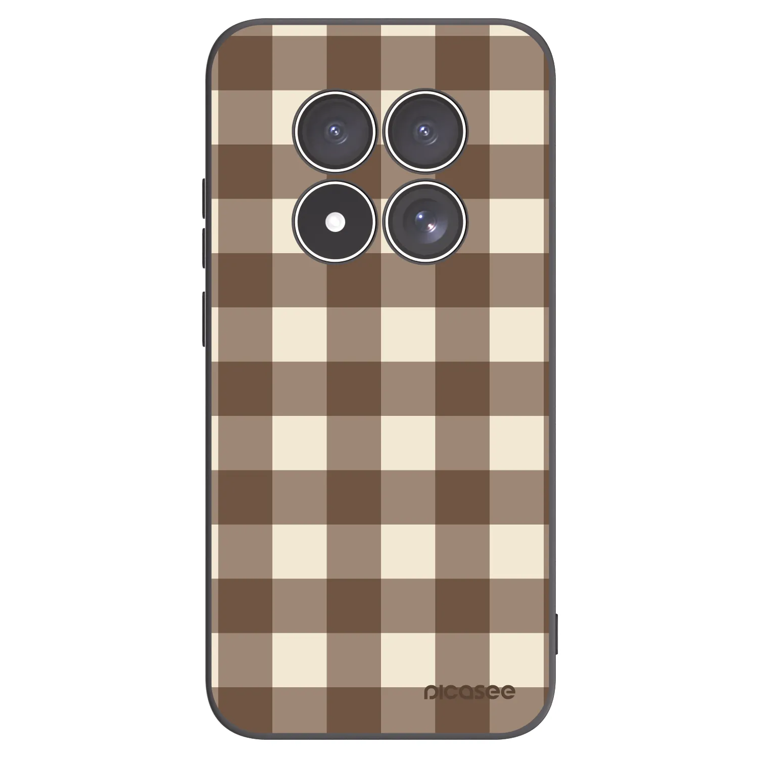 Picasee silikónový čierny obal pre Xiaomi Redmi Note 15 Pro 5G - Brown grid