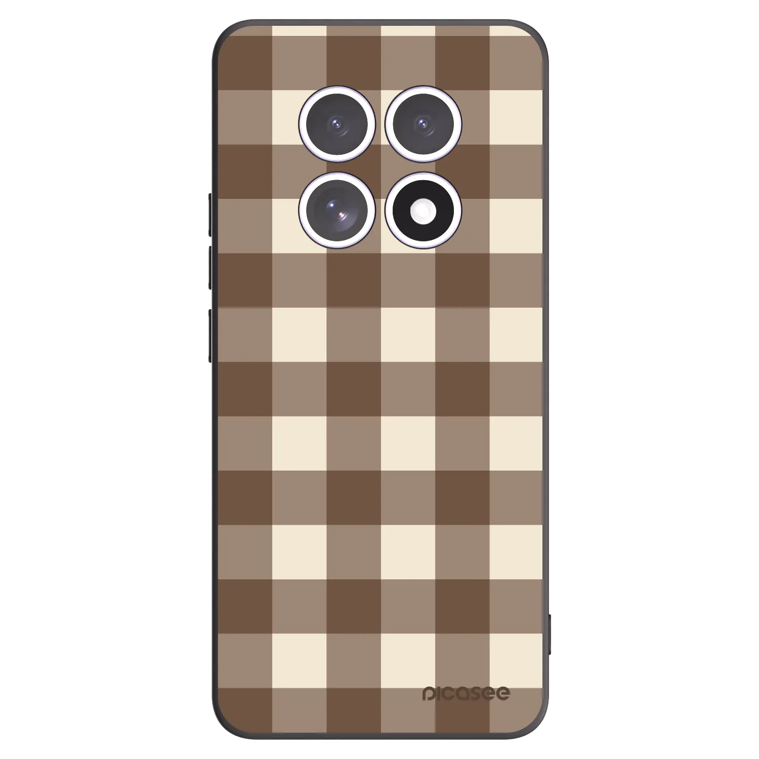 Picasee silikónový čierny obal pre Xiaomi Redmi Note 15 5G - Brown grid