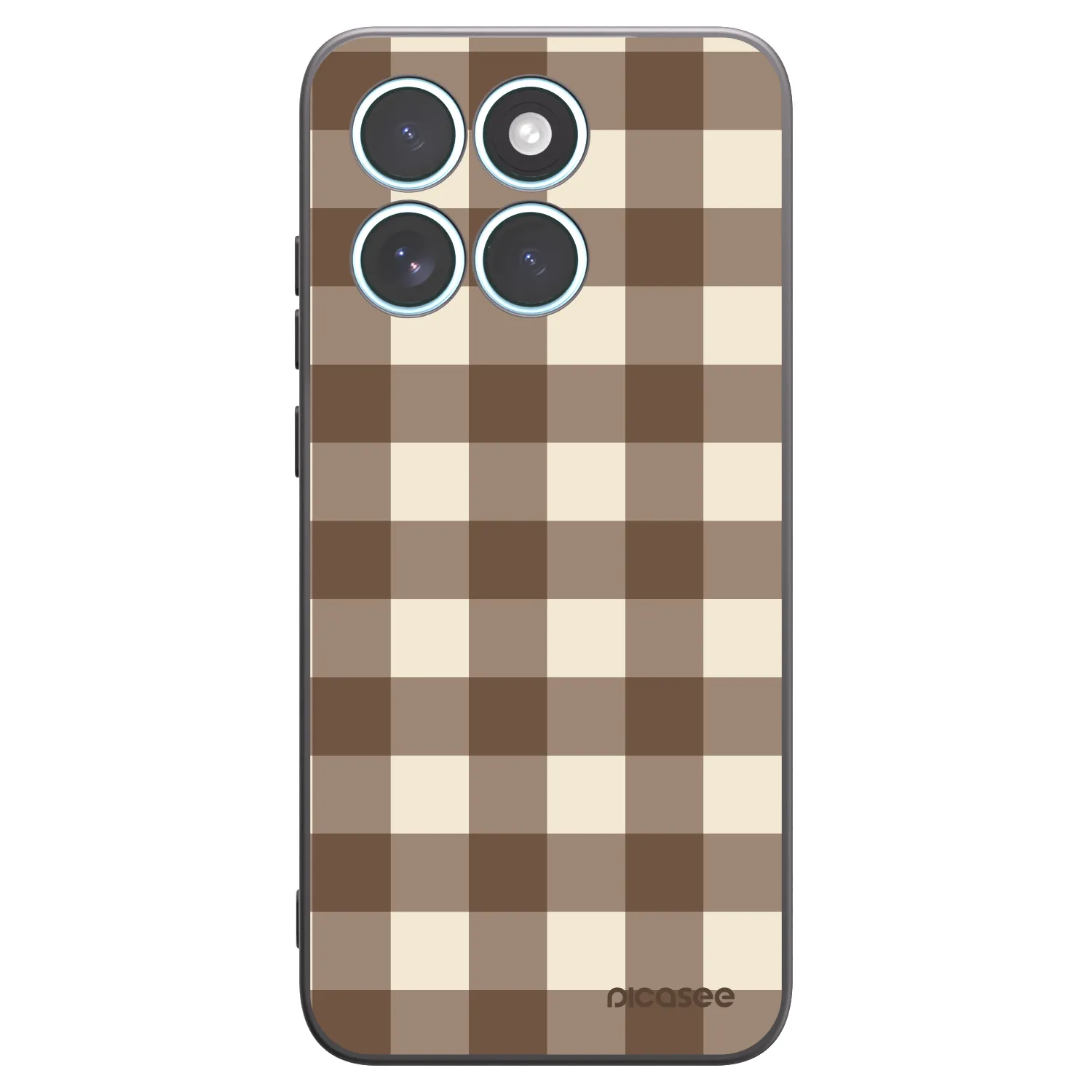 Picasee silikónový čierny obal pre Motorola Edge 70 Fusion - Brown grid