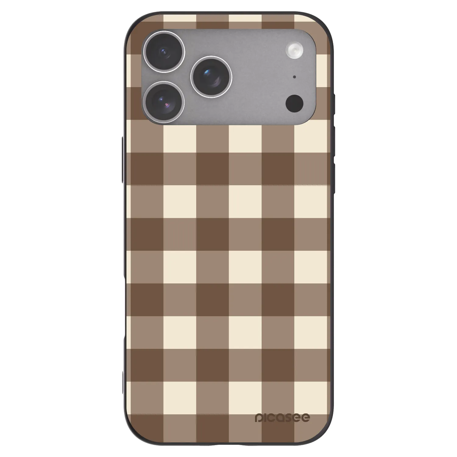 Picasee silikónový čierny obal pre Apple iPhone 18 Pro Max - Brown grid