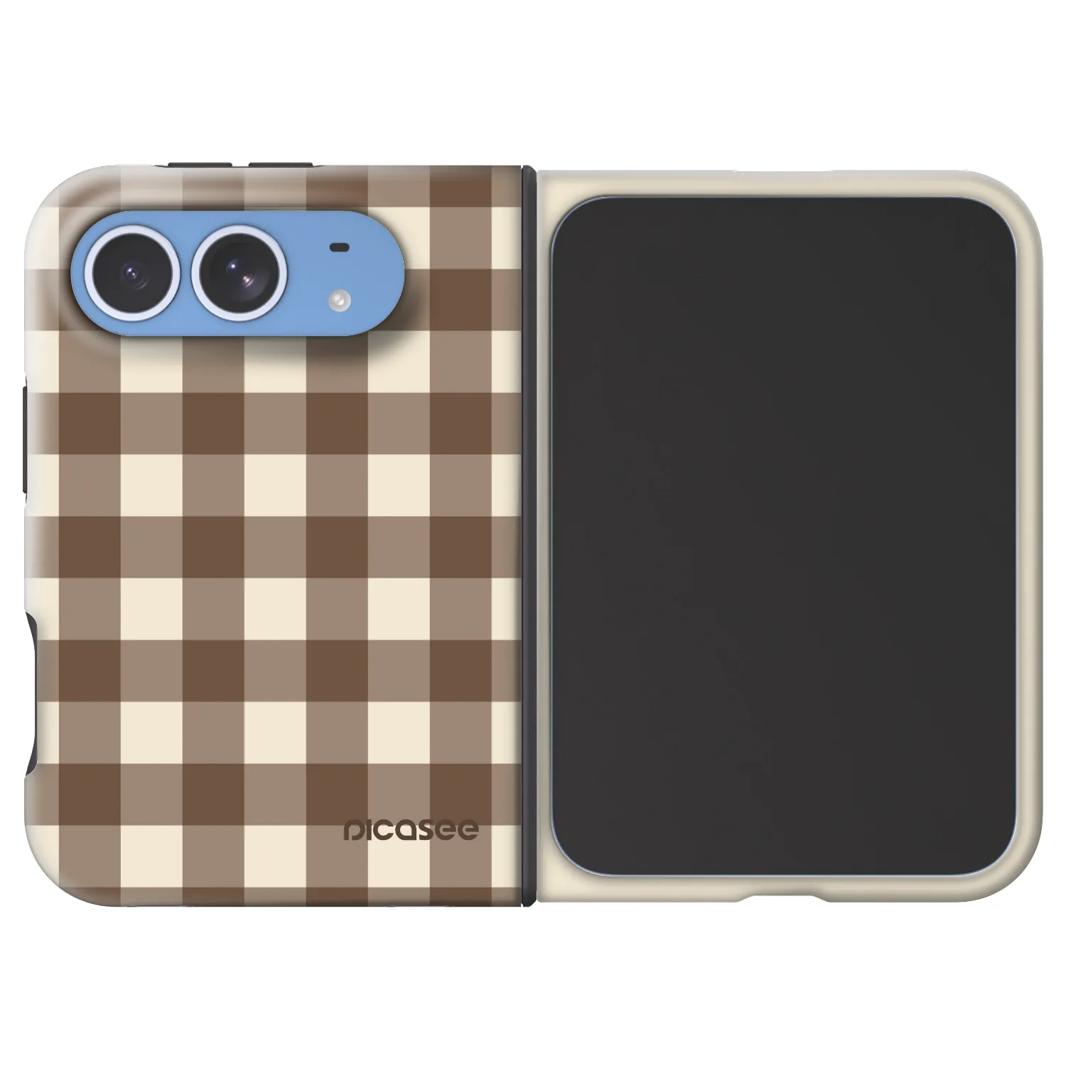 Picasee Fashion Case MagSafe pre Apple iPhone Duo - Brown grid