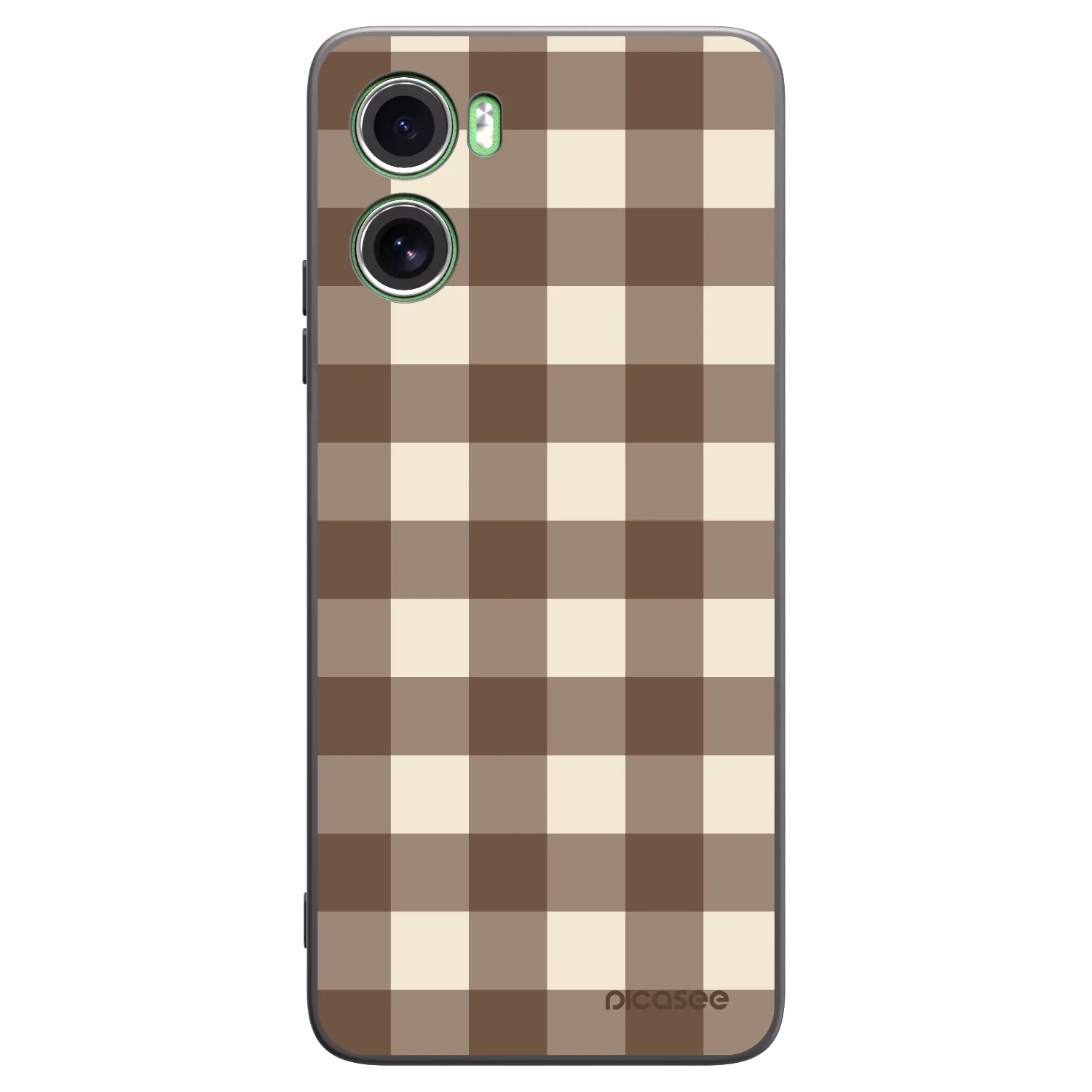 Picasee silikónový čierny obal pre Motorola Moto G06 - Brown grid