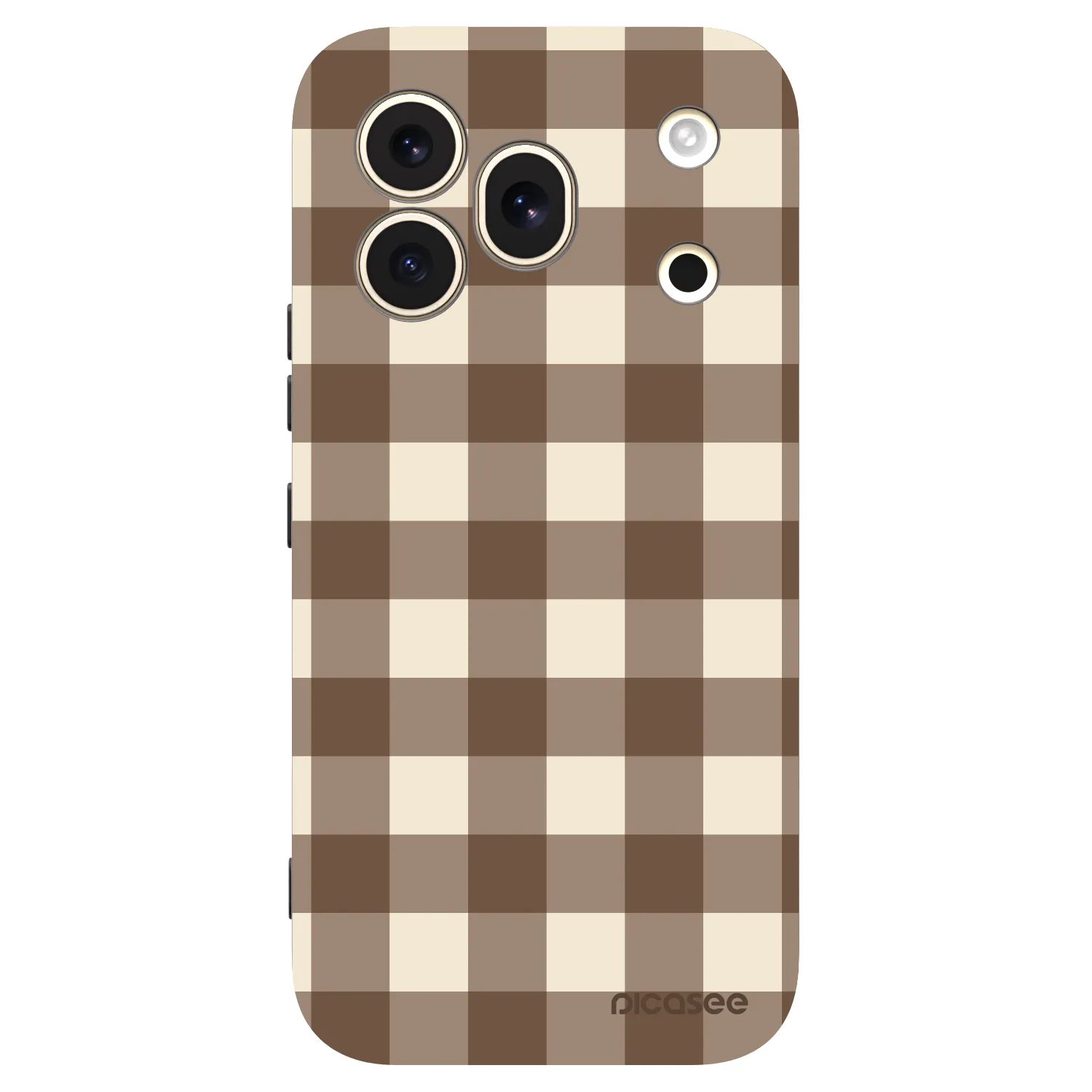 Picasee silikónový čierny obal pre Honor 600 Pro - Brown grid
