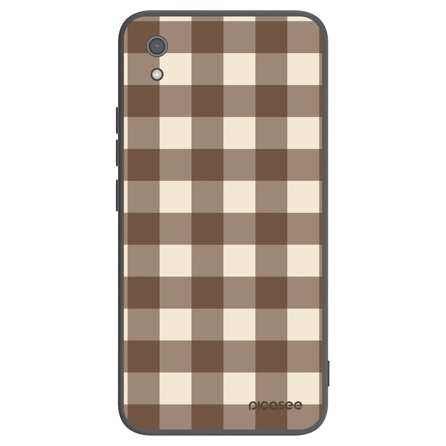 Picasee silikónový čierny obal pre Xiaomi Redmi 7A - Brown grid