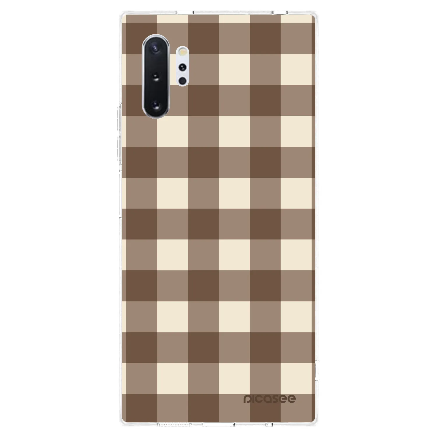 Picasee silikónový prehľadný obal pre Samsung Galaxy Note 10+ N975F - Brown grid