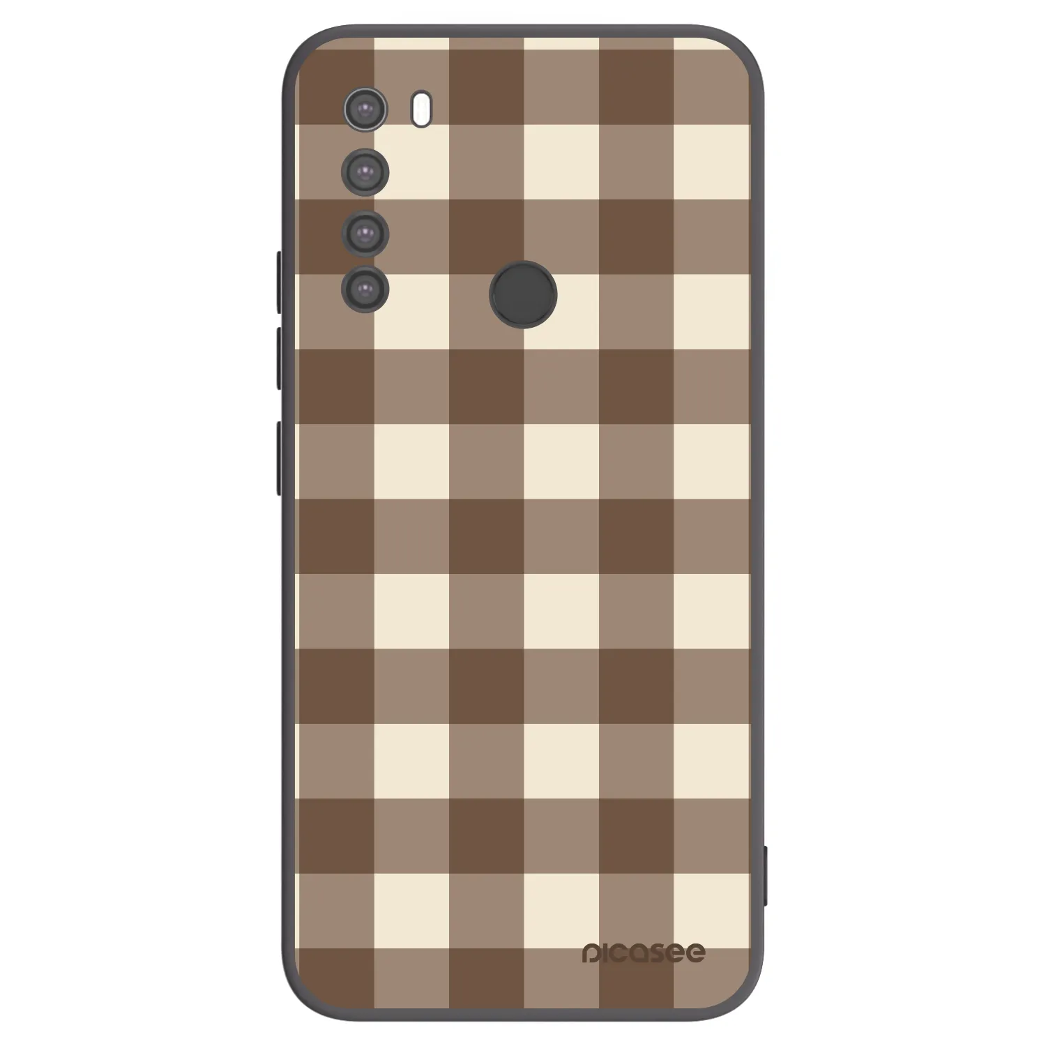Picasee silikónový čierny obal pre Xiaomi Redmi Note 8 - Brown grid