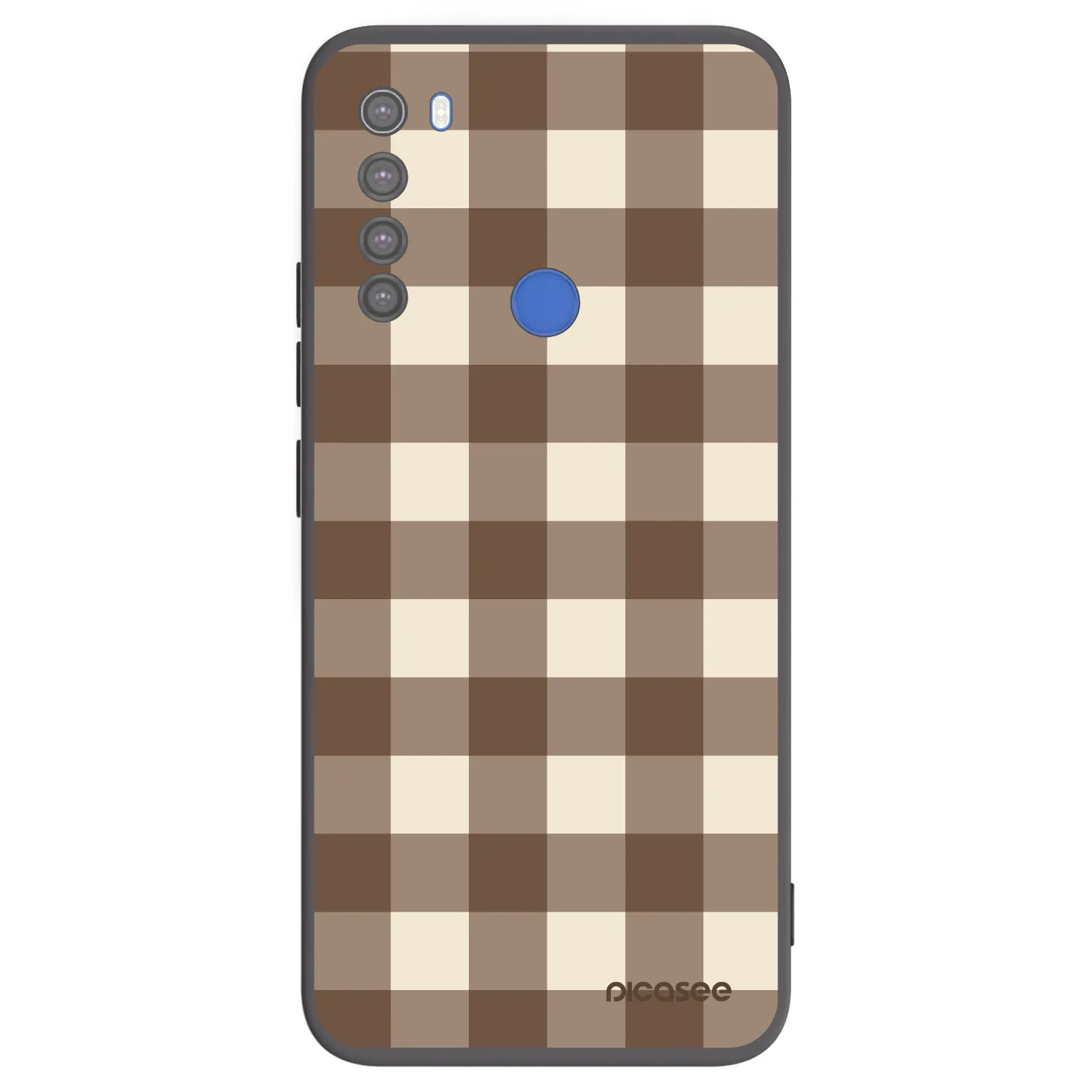 Picasee silikónový čierny obal pre Xiaomi Redmi Note 8T - Brown grid