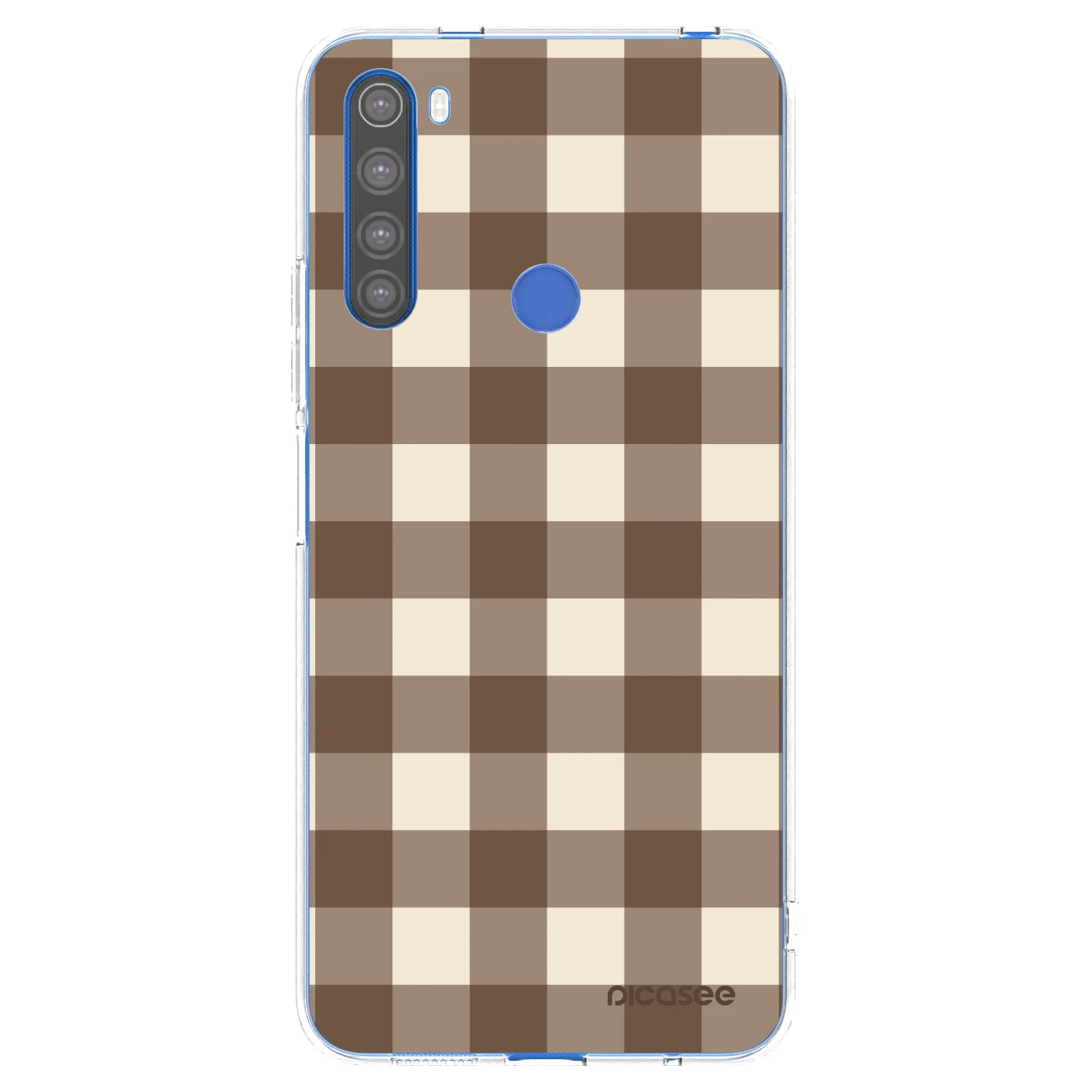 Picasee silikónový prehľadný obal pre Xiaomi Redmi Note 8T - Brown grid