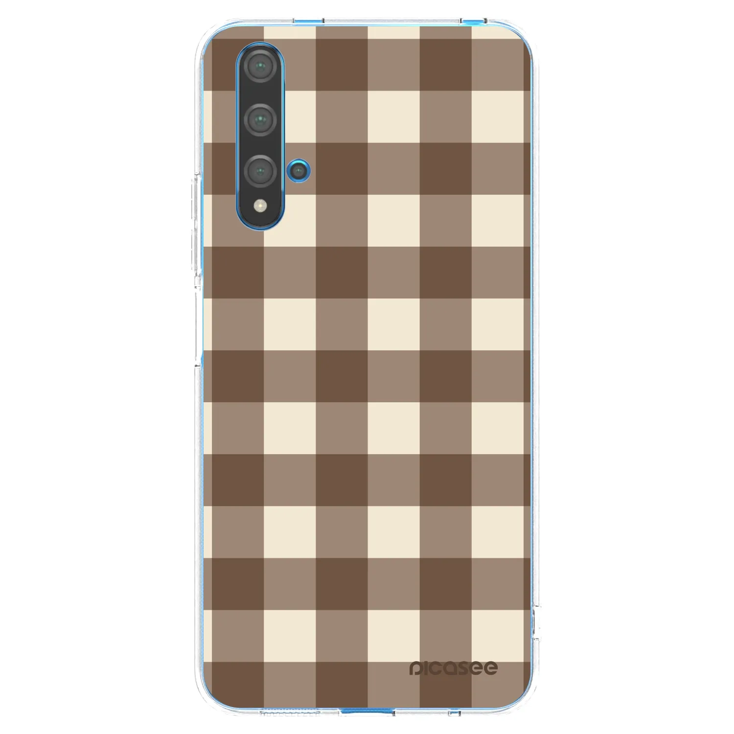 Picasee silikónový prehľadný obal pre Huawei Nova 5T - Brown grid
